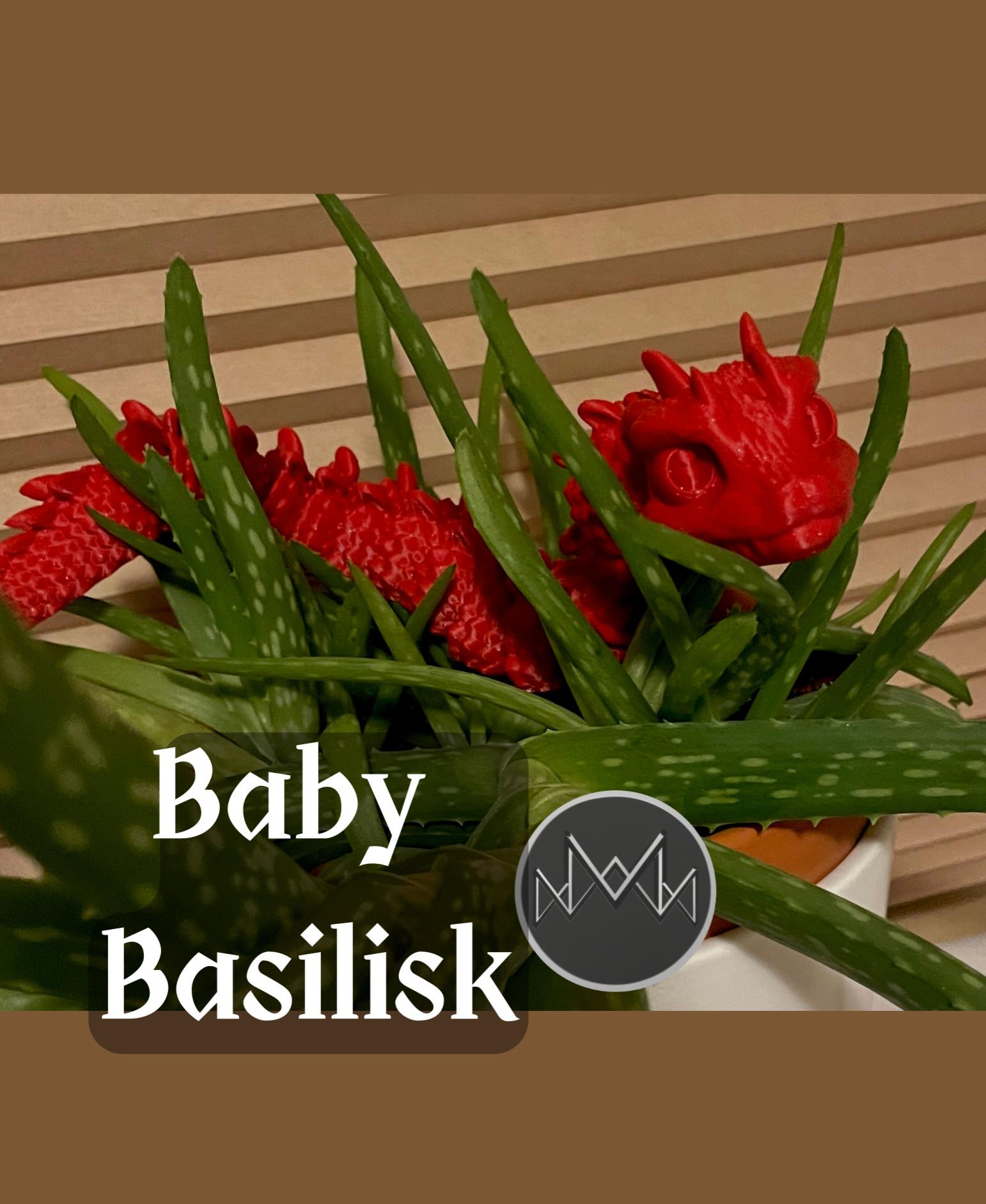 Baby Basilisk (Short) - Articulated Snap-Flex Fidget  - Polymaker Galaxy Red  - 3d model
