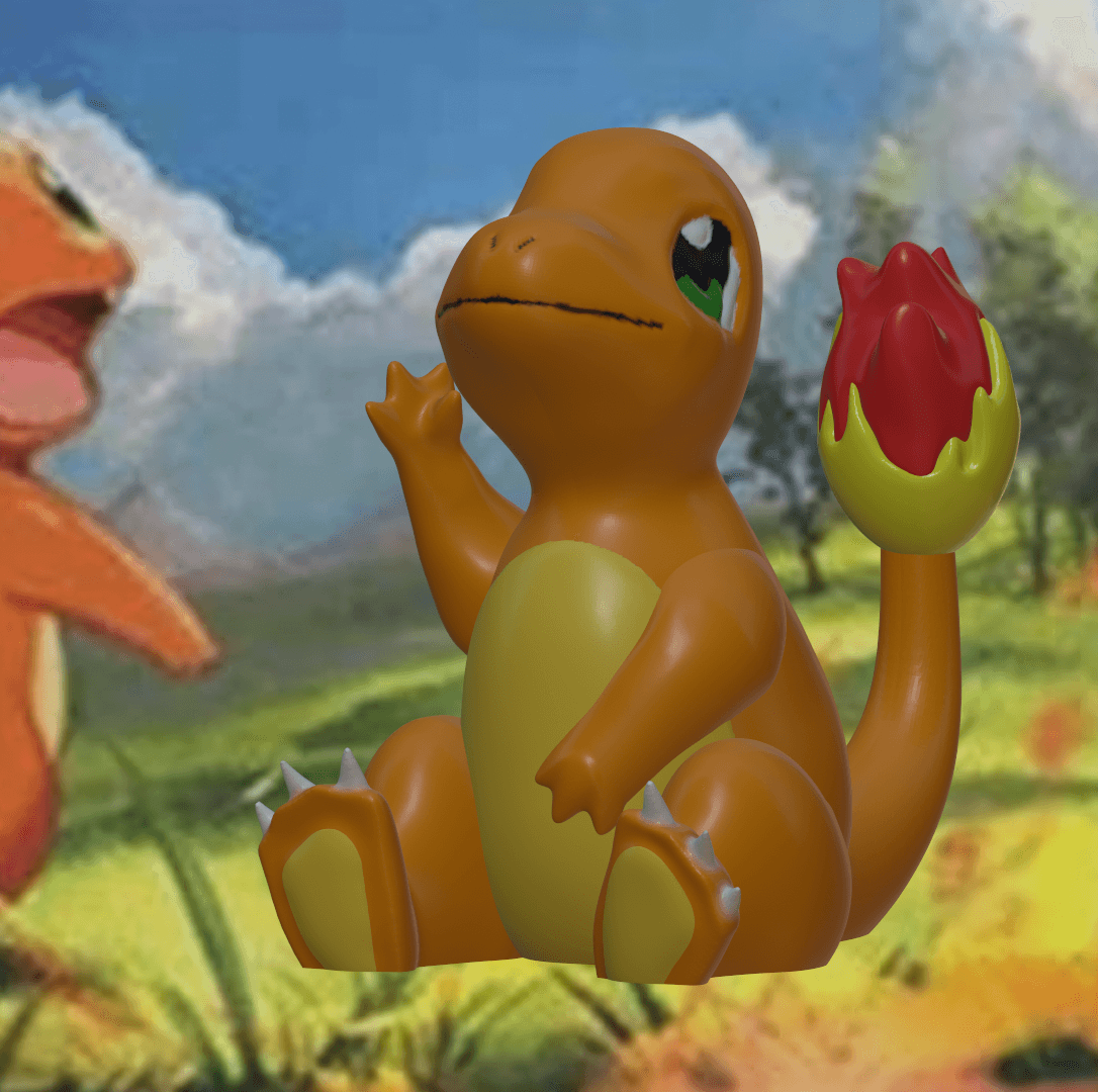 Supportless Charmander 3D Print Model | Multicolor-Ready Pokémon STL & .3mf 3d model