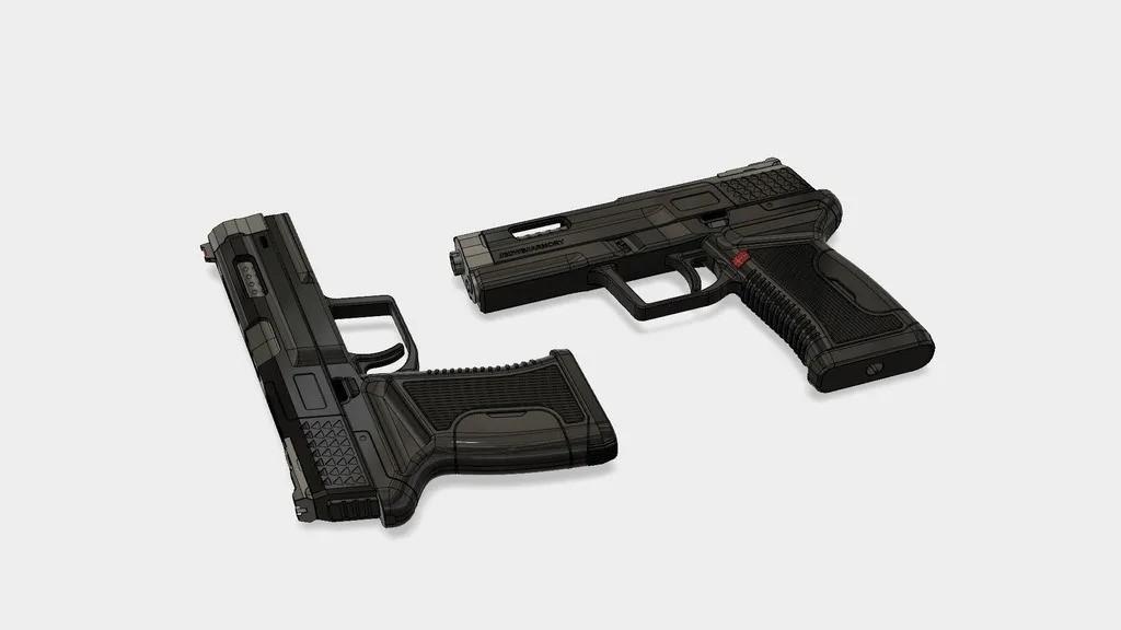3DWORKBENCH 9mm Simple Concept Pistol 3d model