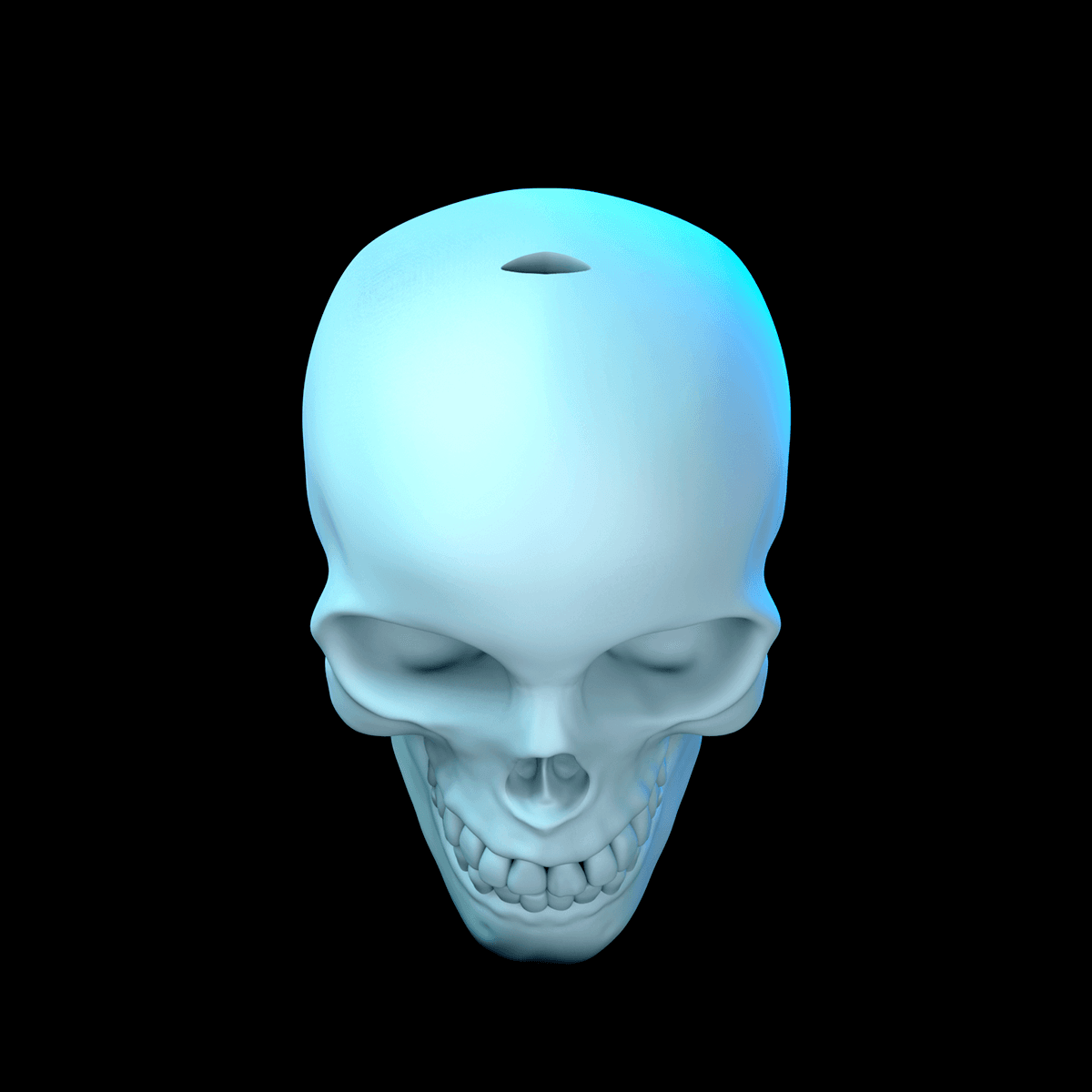 Skull with Knife 3d model