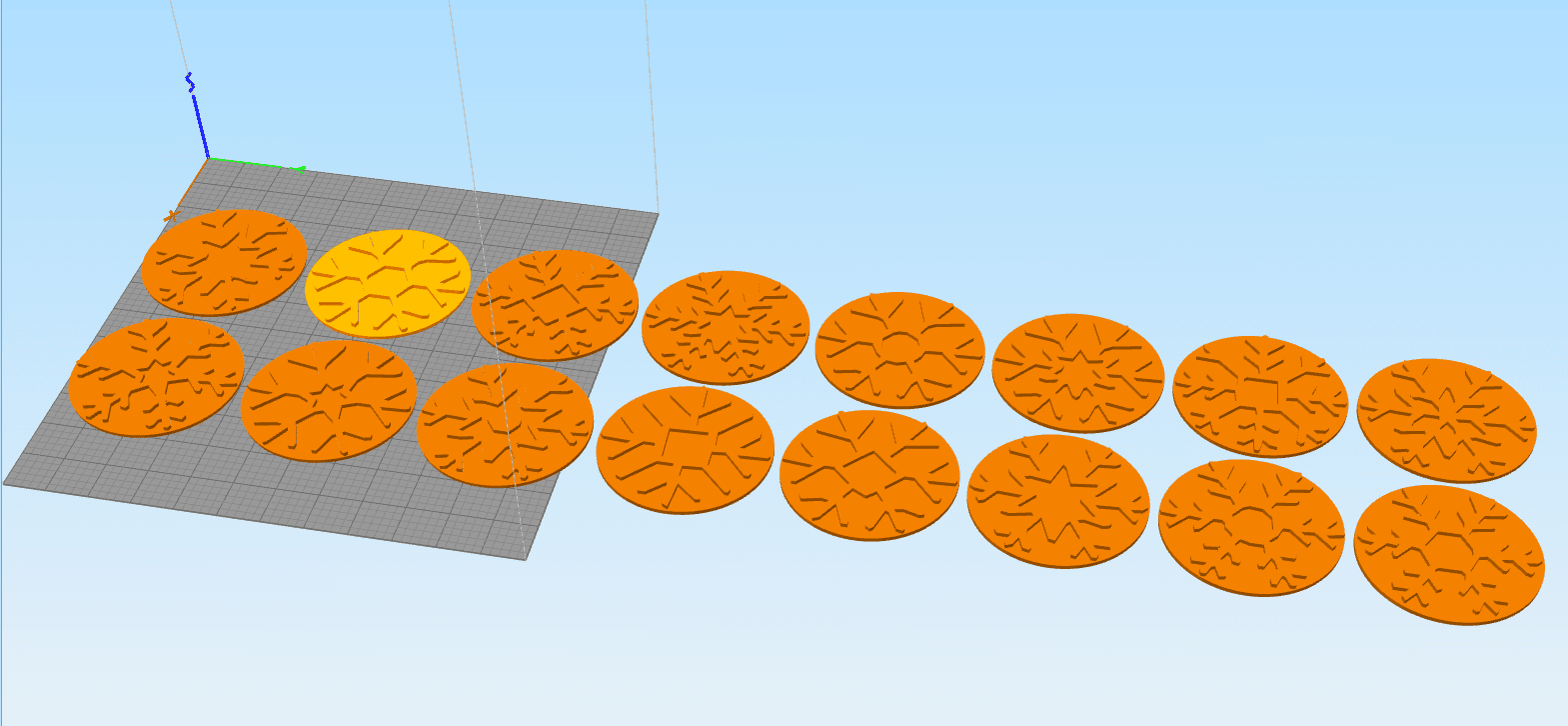 Snowflake coasters x16 3d model