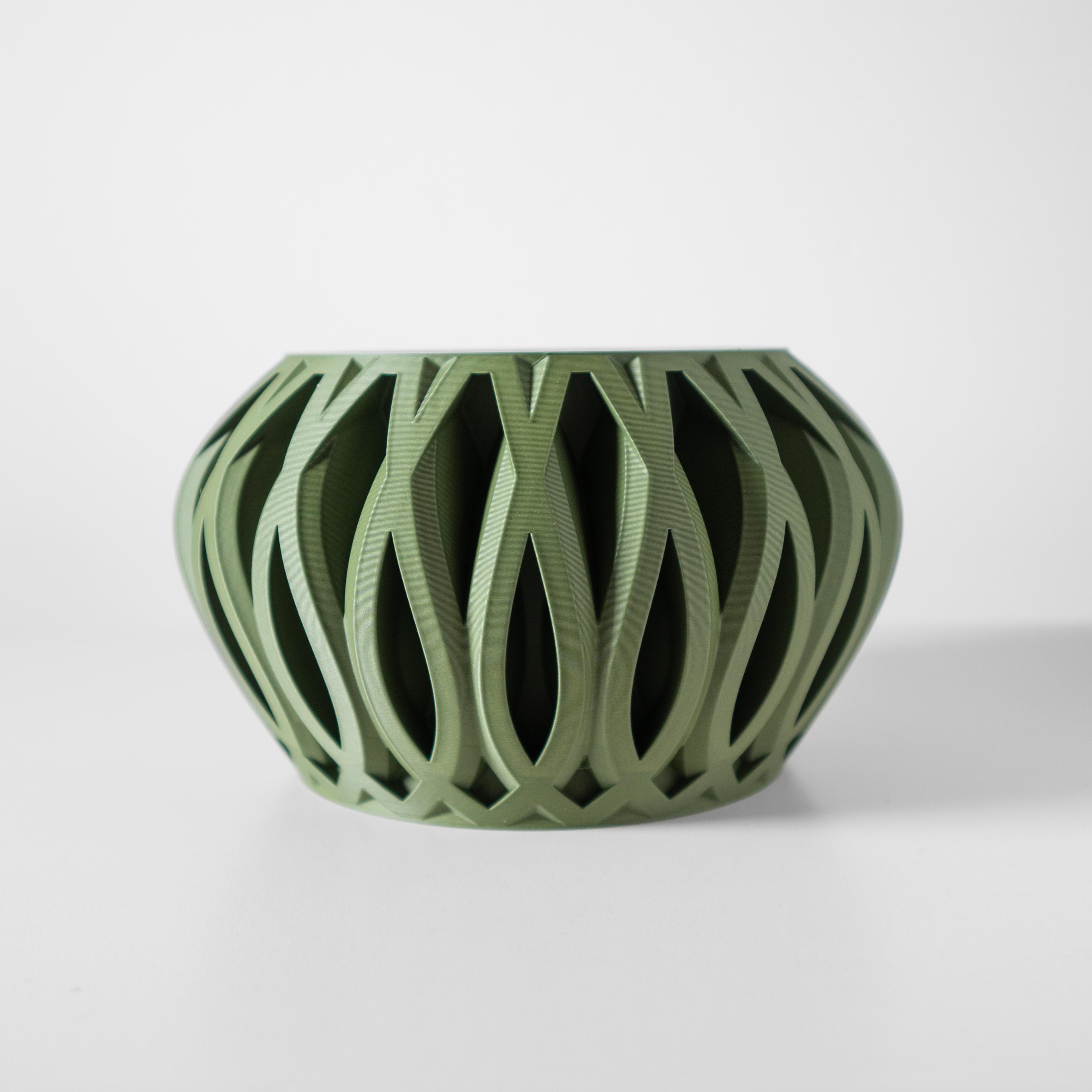 The Serik Planter Pot with Drainage Tray & Stand: Modern and Unique Home Decor for Plants 3d model