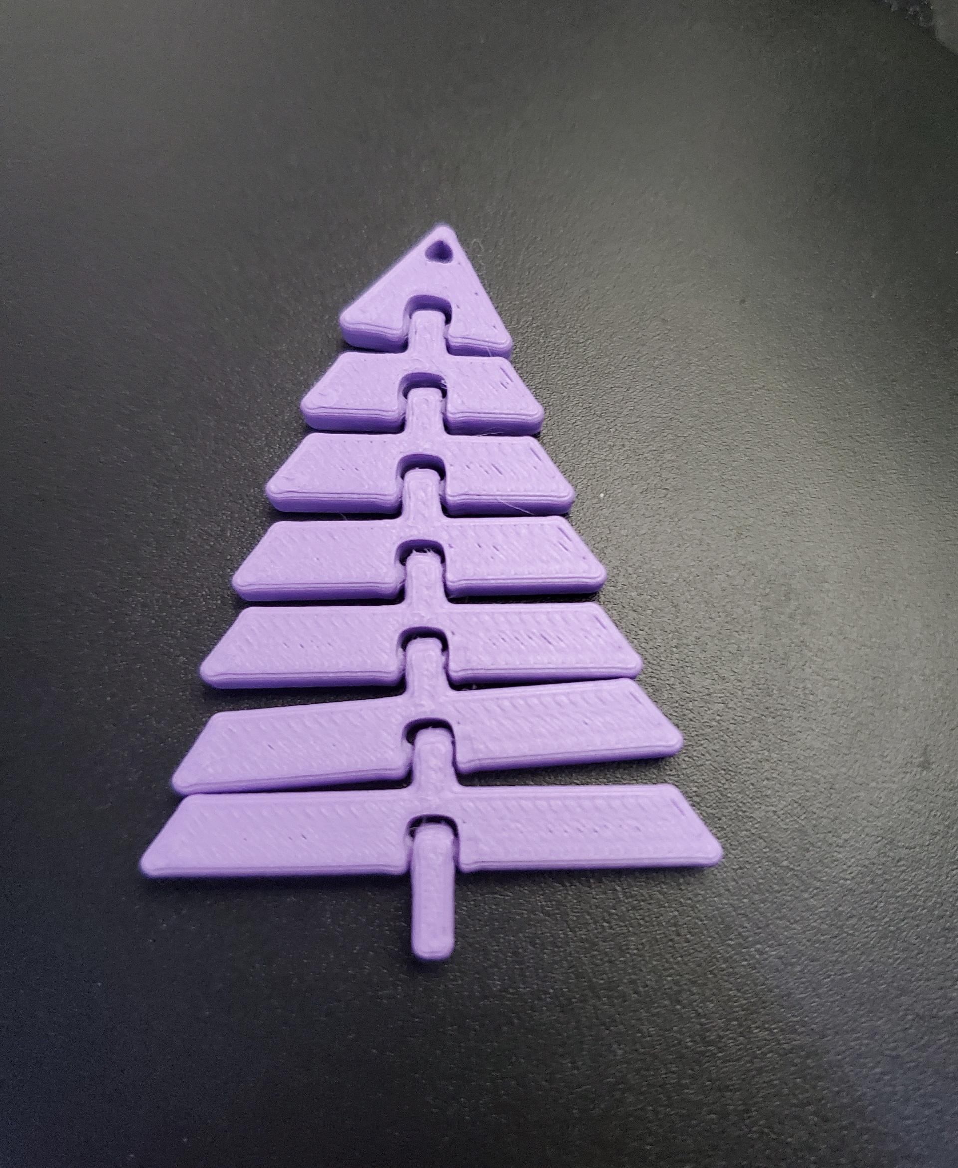 Articulated Christmas Tree Keychain - Print in place fidget toy - polyterra lavender  - 3d model