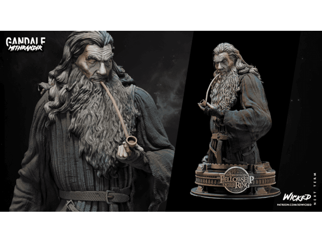 WICKED MOVIES GANDALF BUST: TESTED AND READY FOR 3D PRINTING 3d model