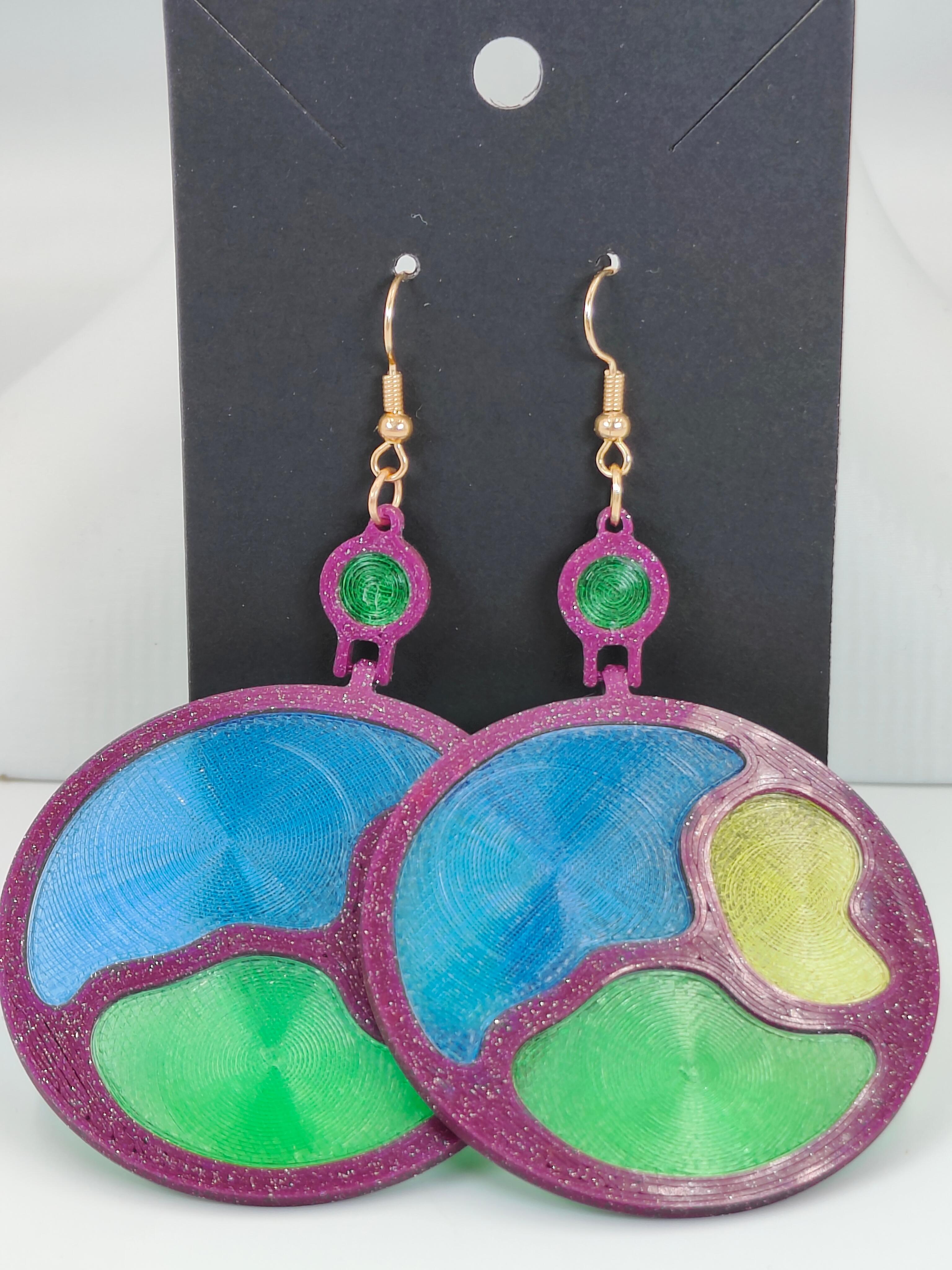 3D Printable Earring - Colors Of The World 3d model