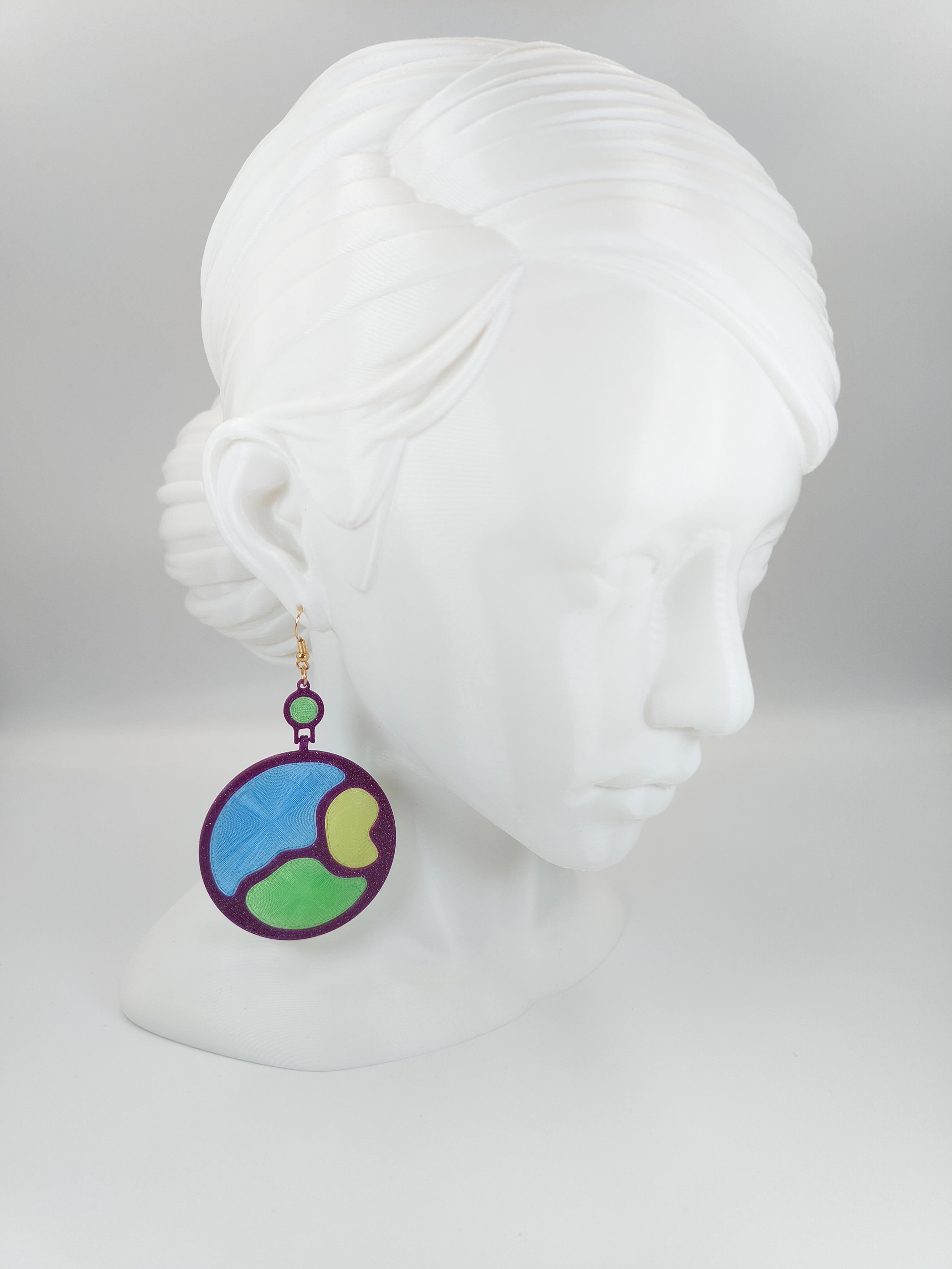 3D Printable Earring - Colors Of The World 3d model