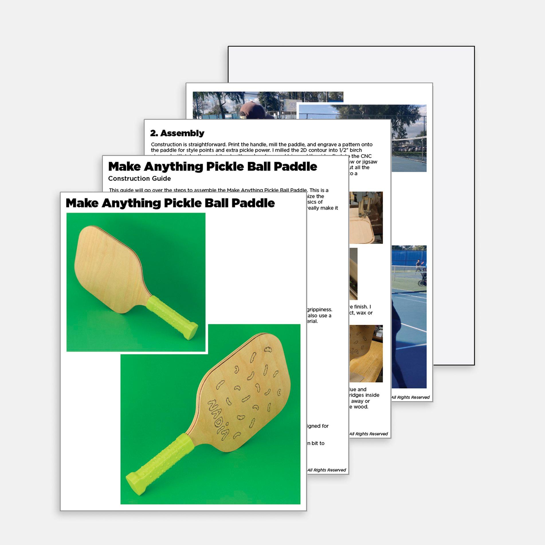 Pickle Ball Paddle (3D Print + CNC + Laser Files) 3d model