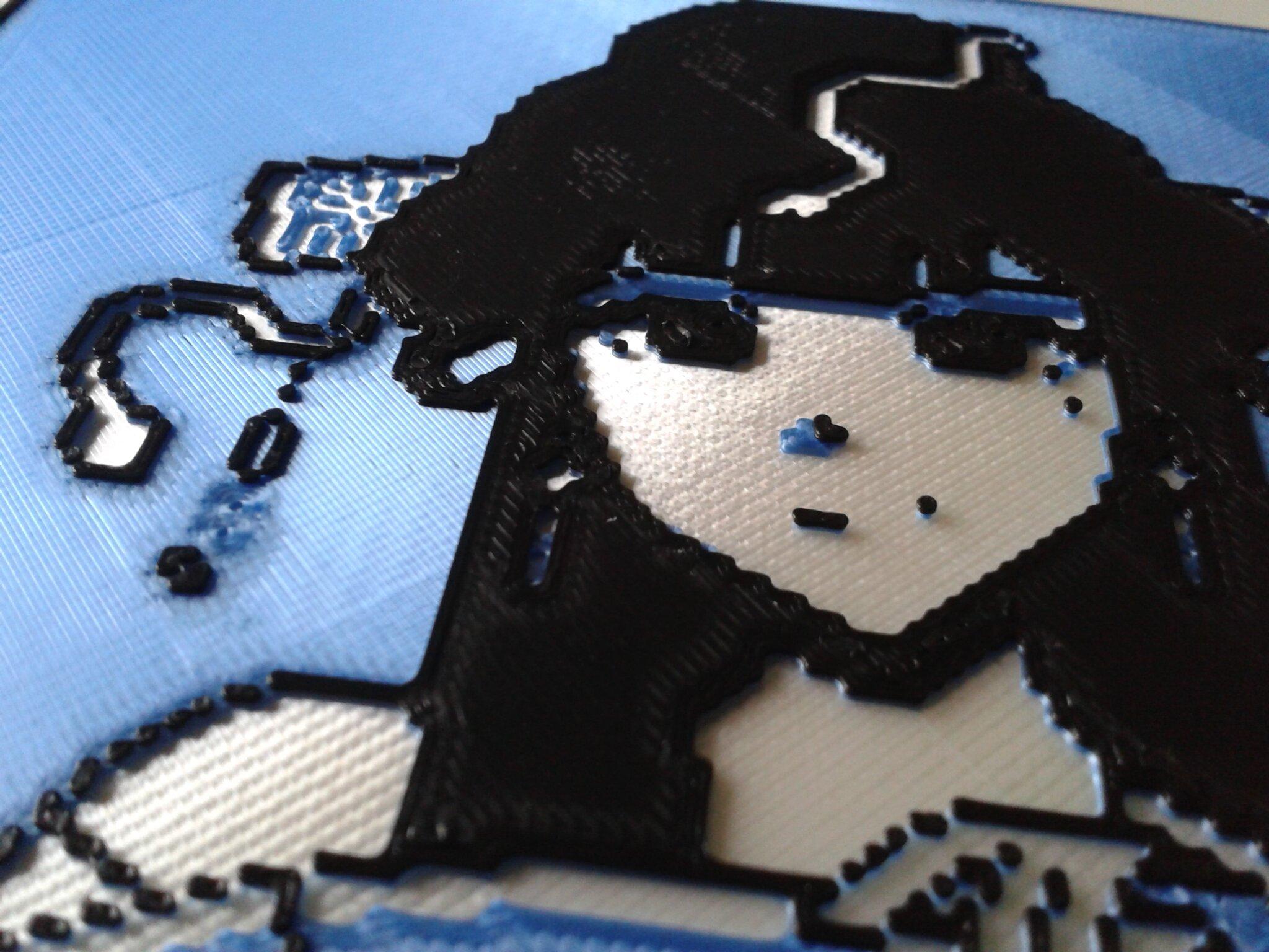 8 bit lady in a Hanku dress, by arts.of.win, with 2 filament changes. 3d model