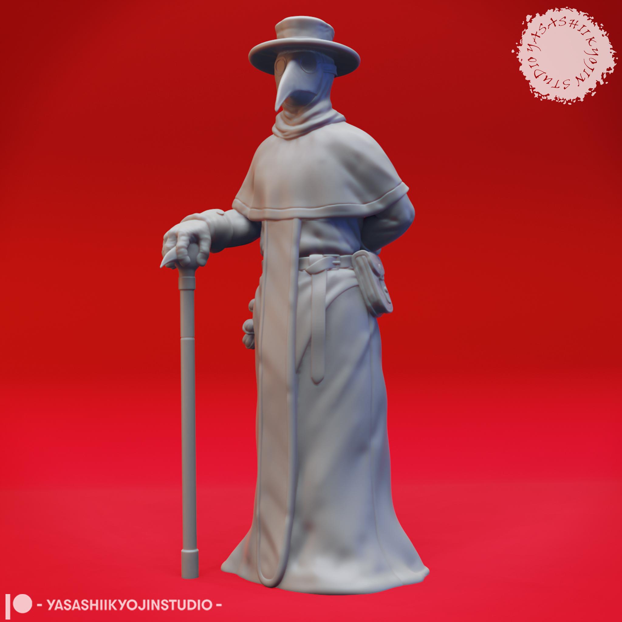 Plague Doctors - Tabletop Miniatures (Pre-Supported) 3d model