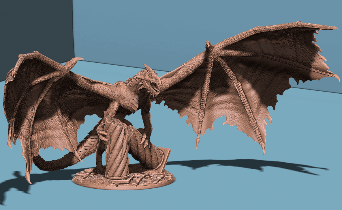 Young White Dragon 3d model