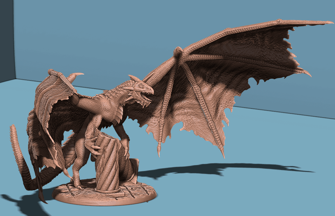 Young White Dragon 3d model
