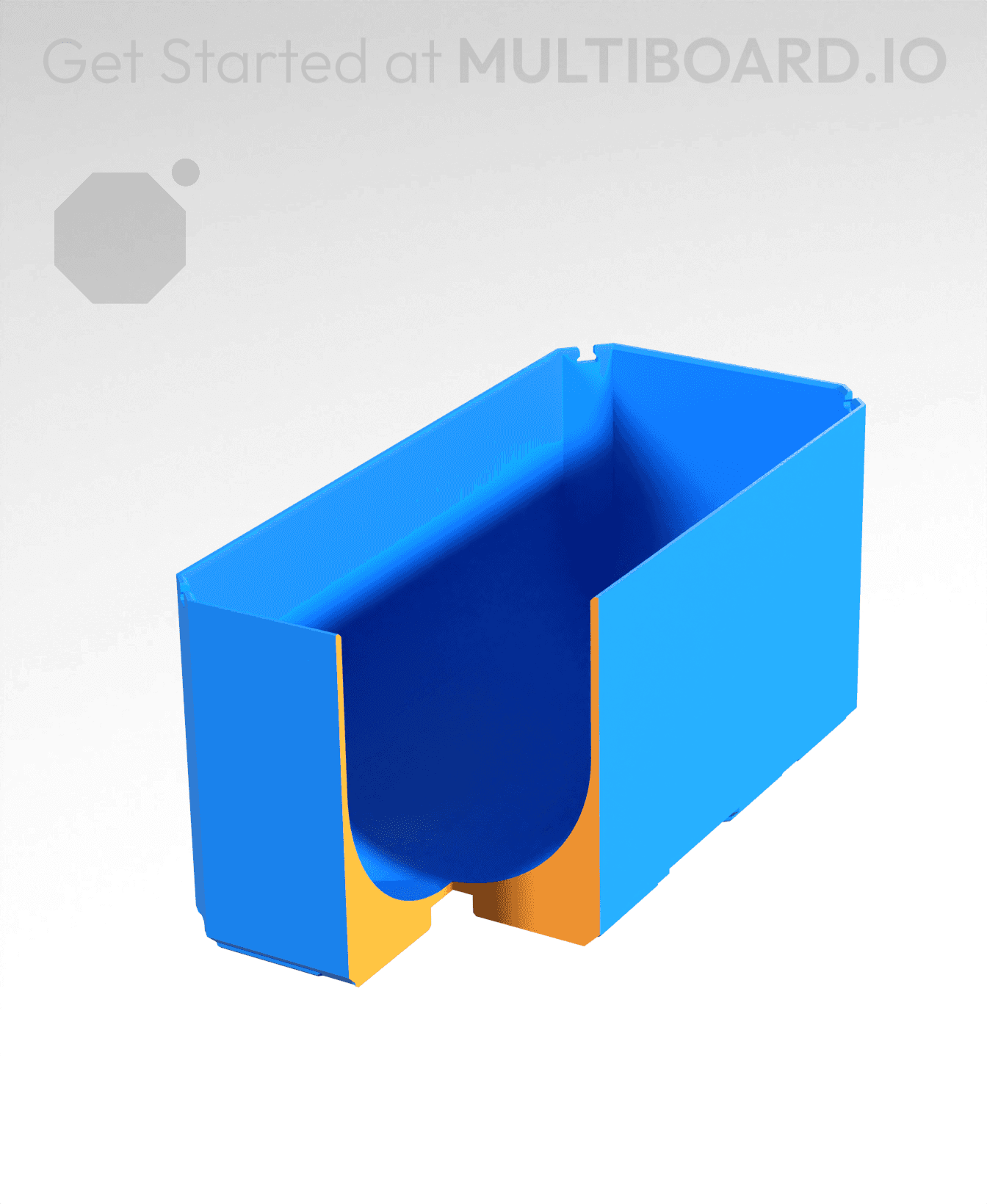 1x2x1 - Full Curved Bin - Multibin Insert 3d model