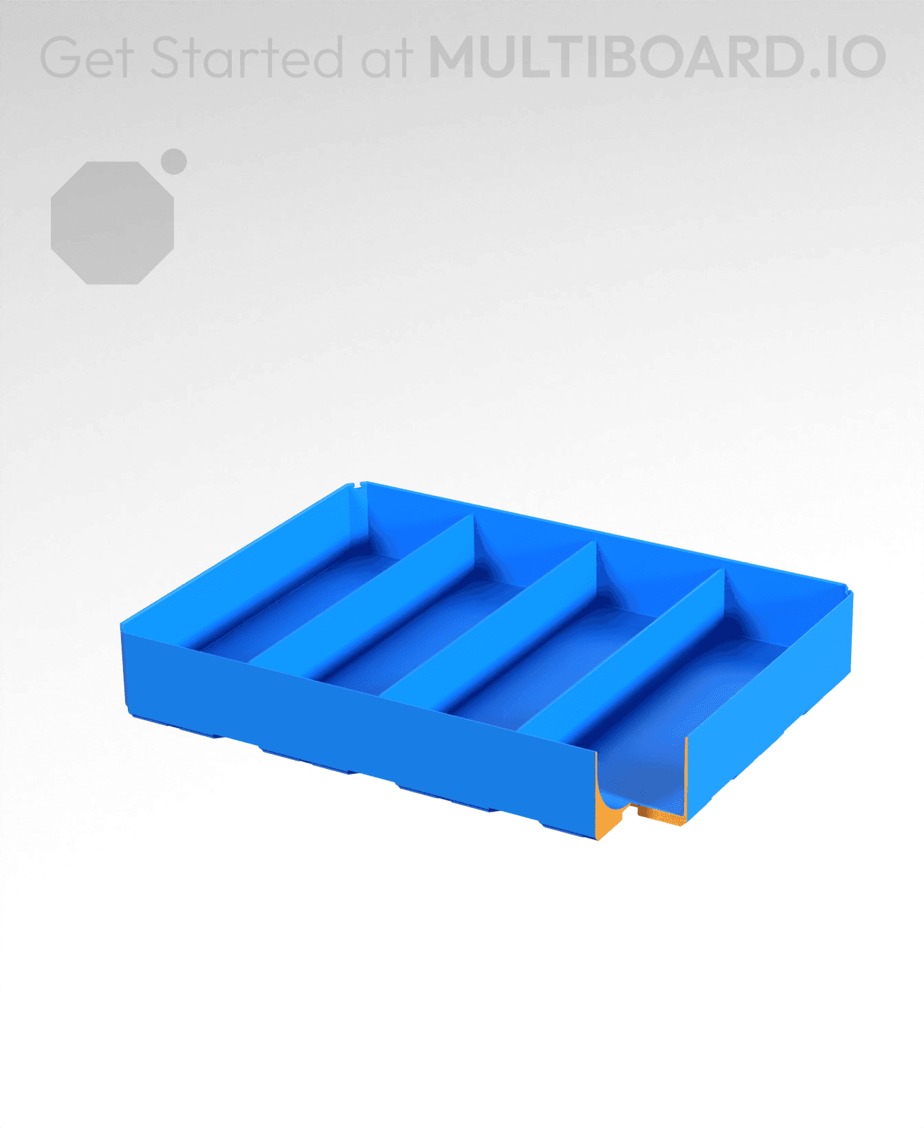 4x3x0.75 - Curved - Divided Bin - Multibin Insert 3d model