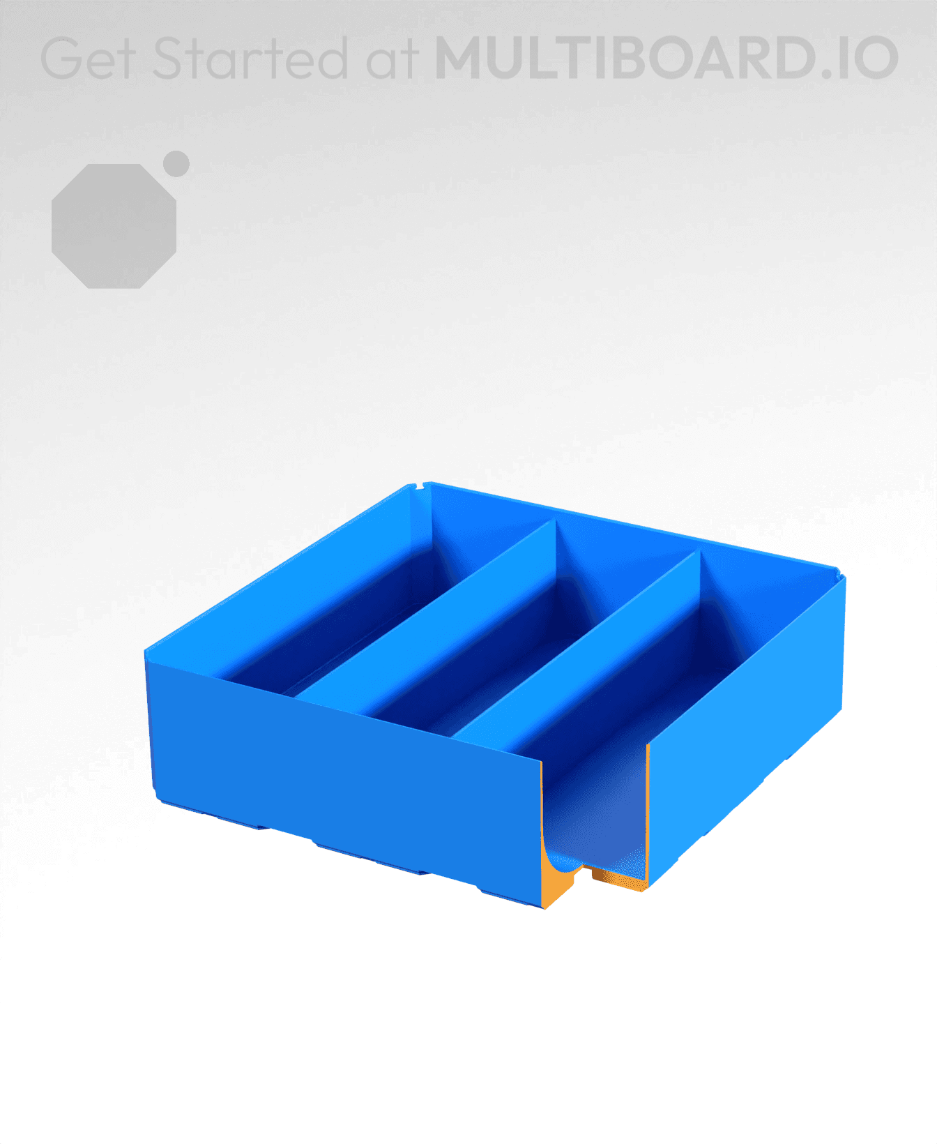 3x3x1 - Curved - Divided Bin - Multibin Insert 3d model