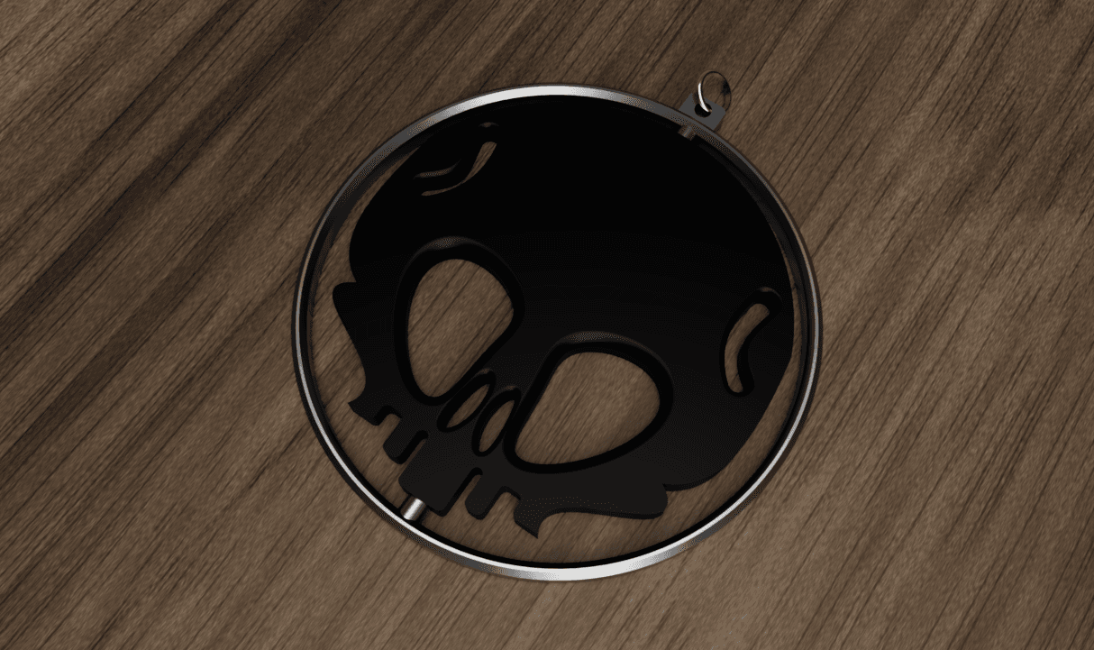 Spinning Keyring! - Alien Skull 3d model