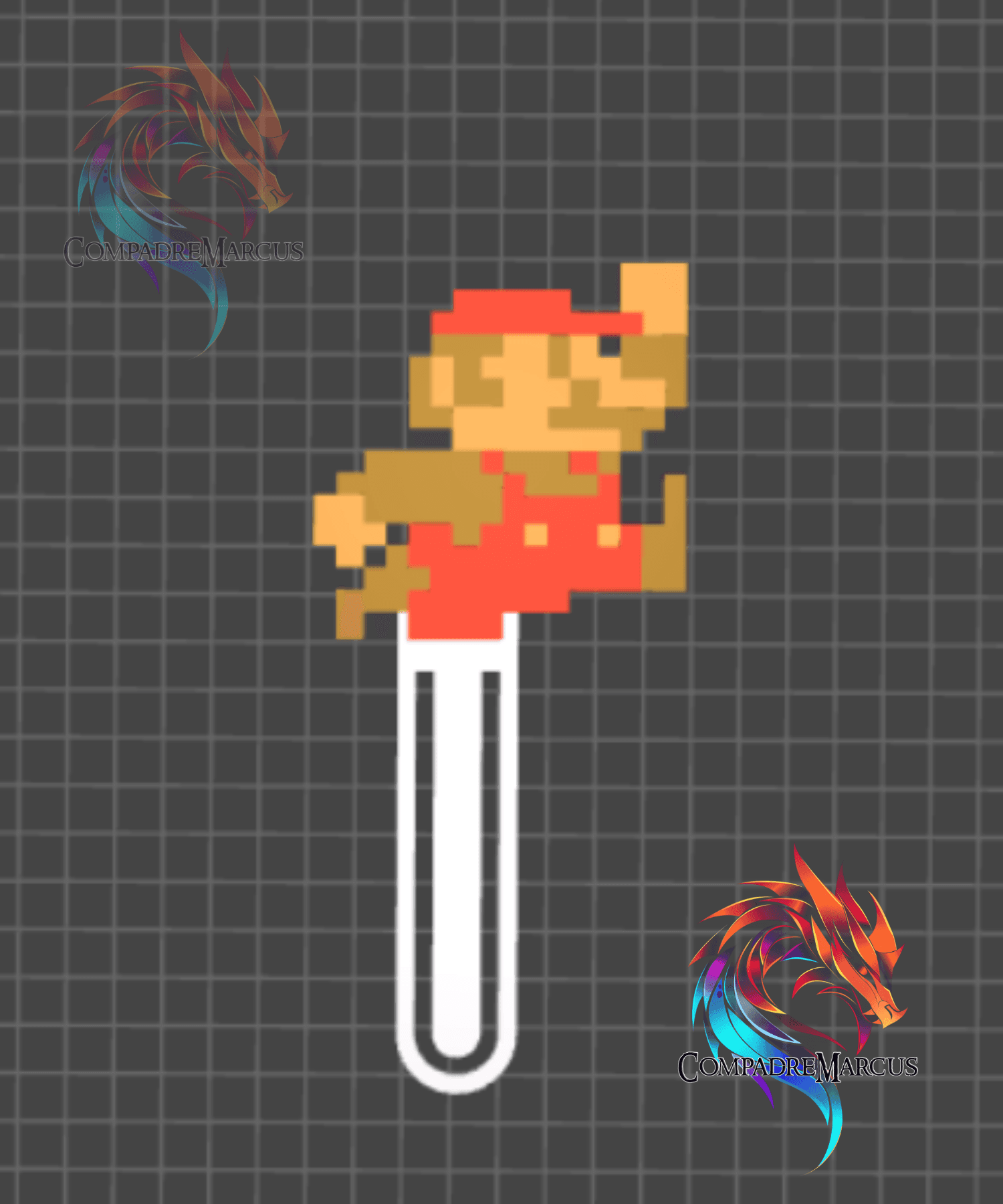 Bookmark Pixel Style Mario Bros / No supports / 3mf included 3d model