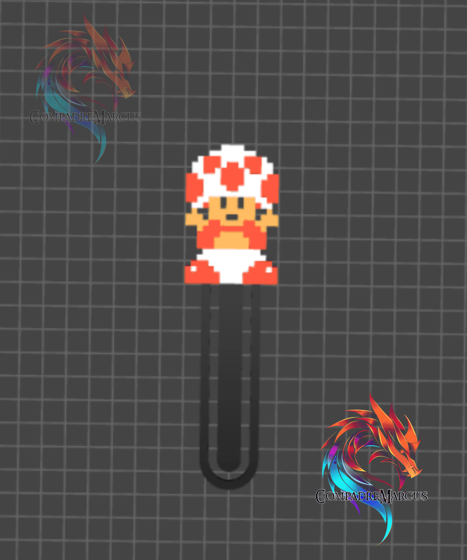 Bookmark Pixel Style Mario Bros / No supports / 3mf included 3d model