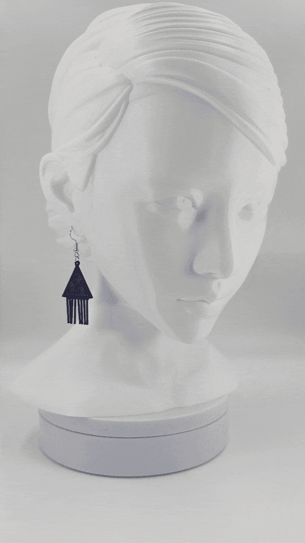 3D Printable Earring - Triangle Trickle Full 3d model