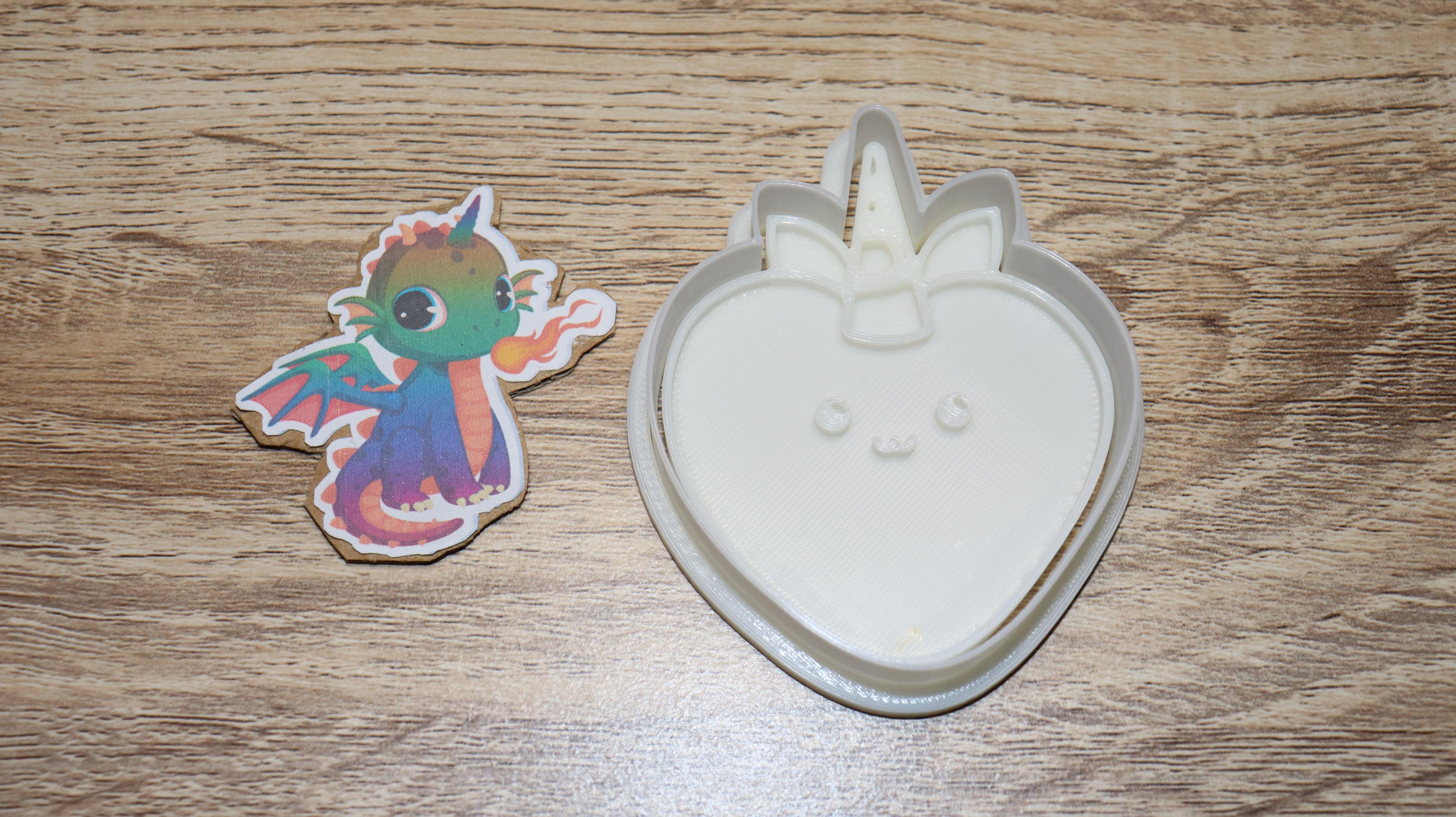 cookie cutter unicorn heart 3d model