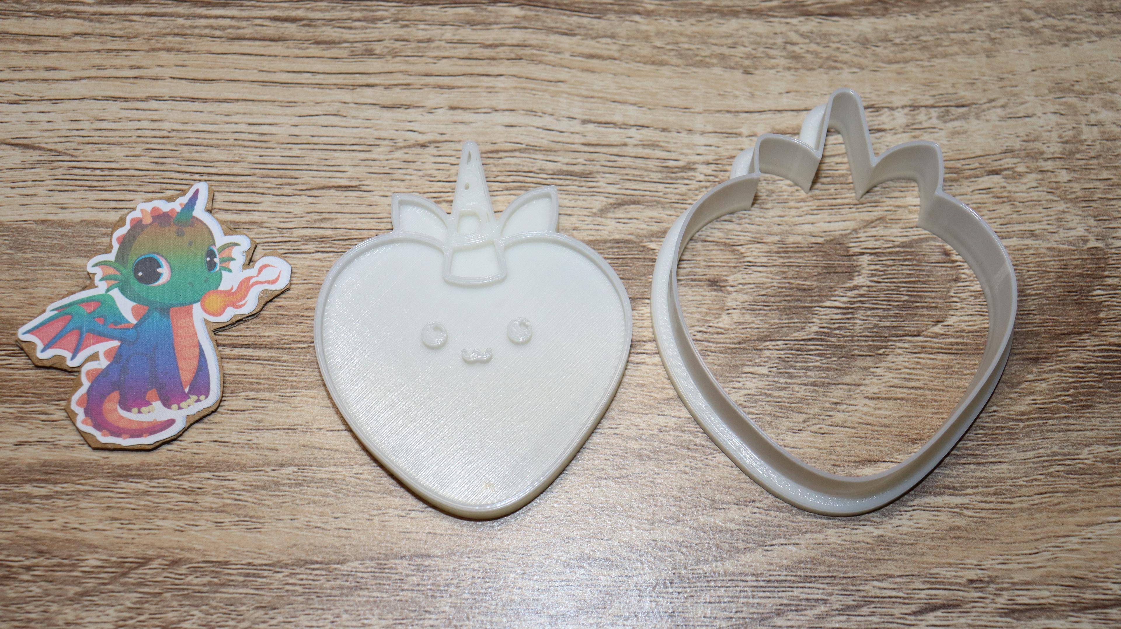 cookie cutter unicorn heart 3d model