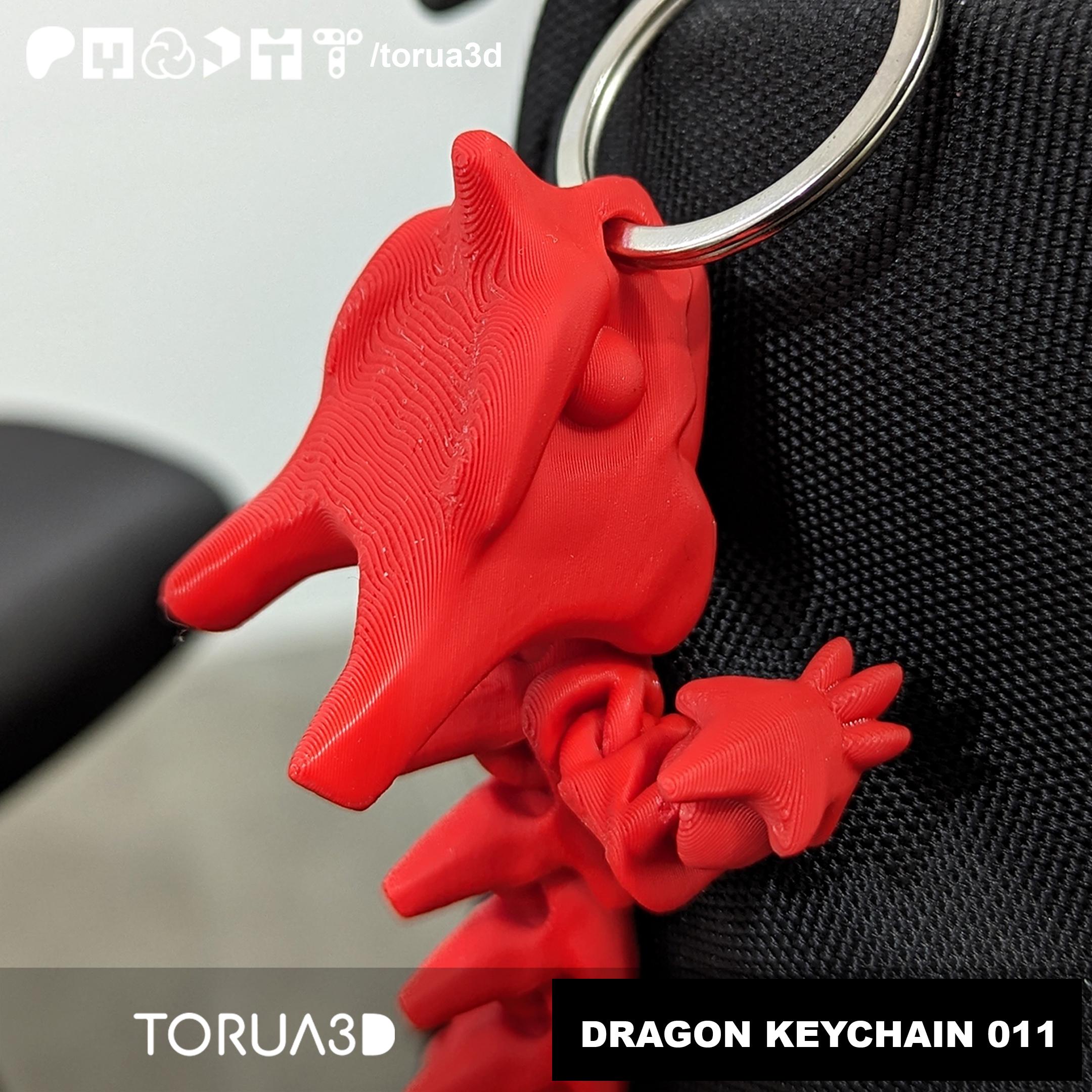Articulated Dragon Keychain 011 - Print in place - No supports 3d model