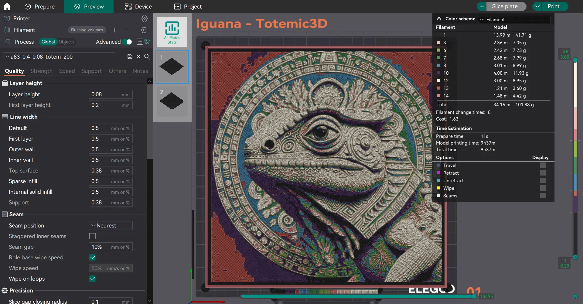 Iguana Painting 3d model