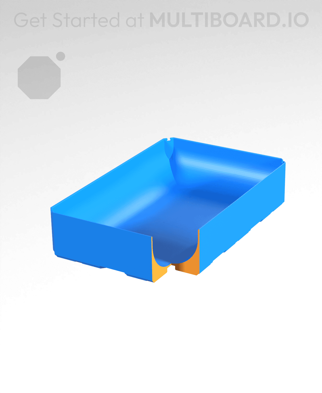 2x3x0.75 - Full Curved Bin - Multibin Insert 3d model