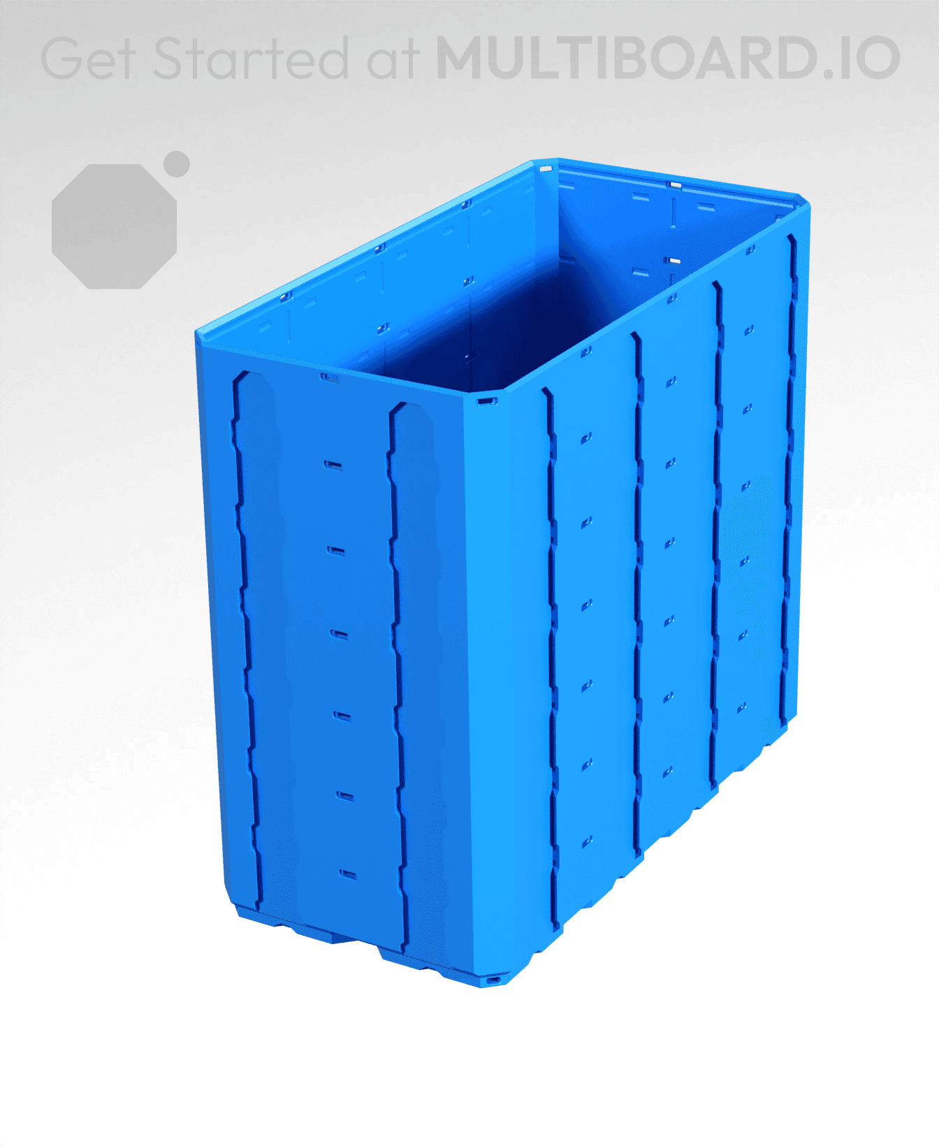 2x4x3.5 - Topped Multipoint Rail - Multibin Shell 3d model