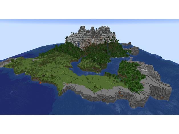 Minecraft Mountain Island III 3d model