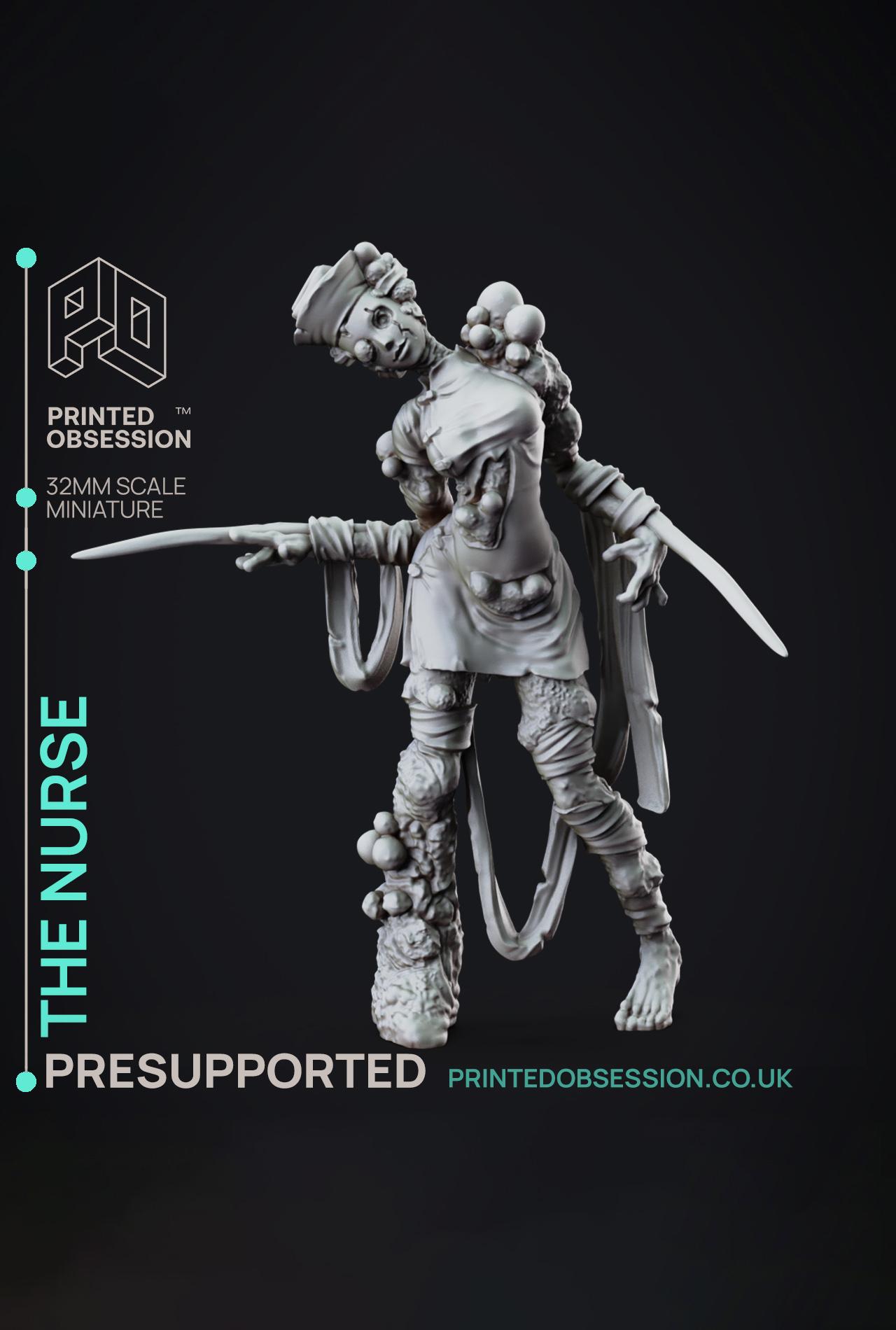 The Nurse - Lady of the Pox - PRESUPPORTED - Illustrated and Stats - 32mm scale			 3d model