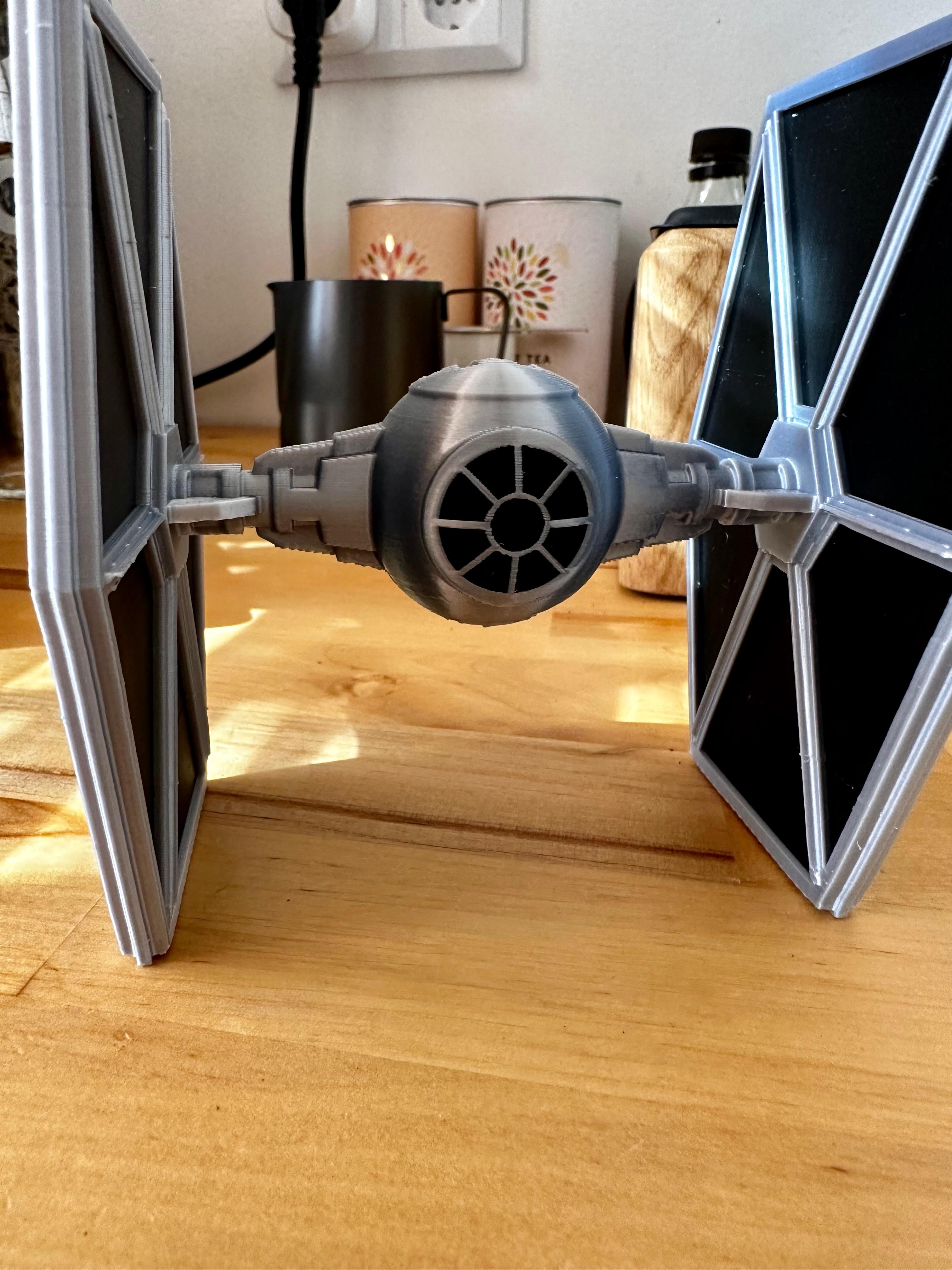 TIE Fighter -Star Wars Fanart - Printed on a P1P, PolyLite Black & PolyLite Silk Silver, turned out great! - 3d model