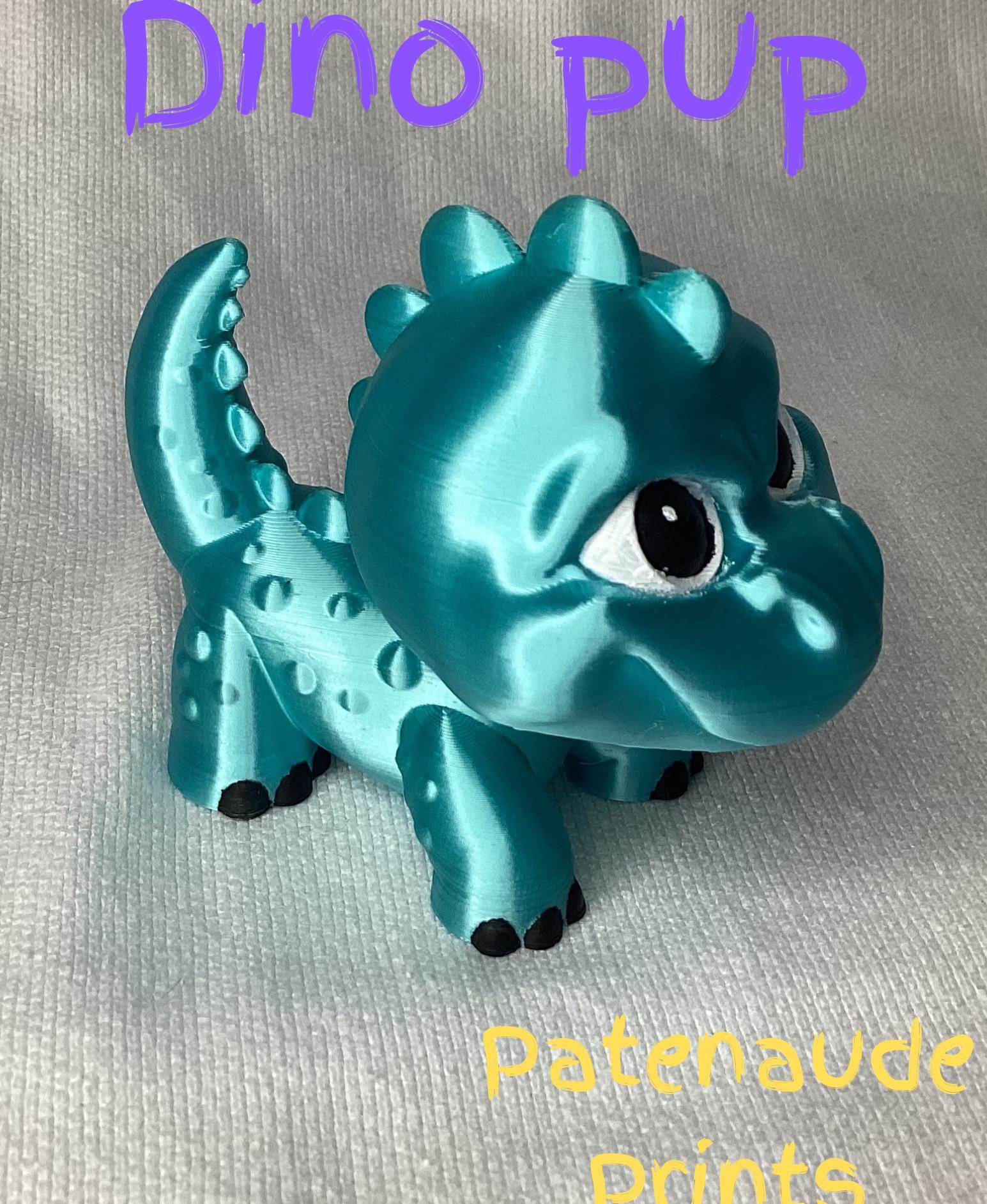 Dino Pup - Printed with  polymaker poly lite silk light blue. Hand painted the eyes and toes - 3d model