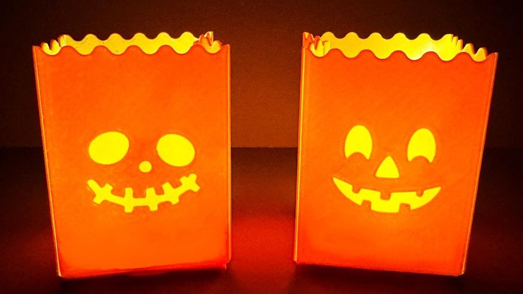 Mini Paper Bag Halloween Laterns (5 Styles) 3d model