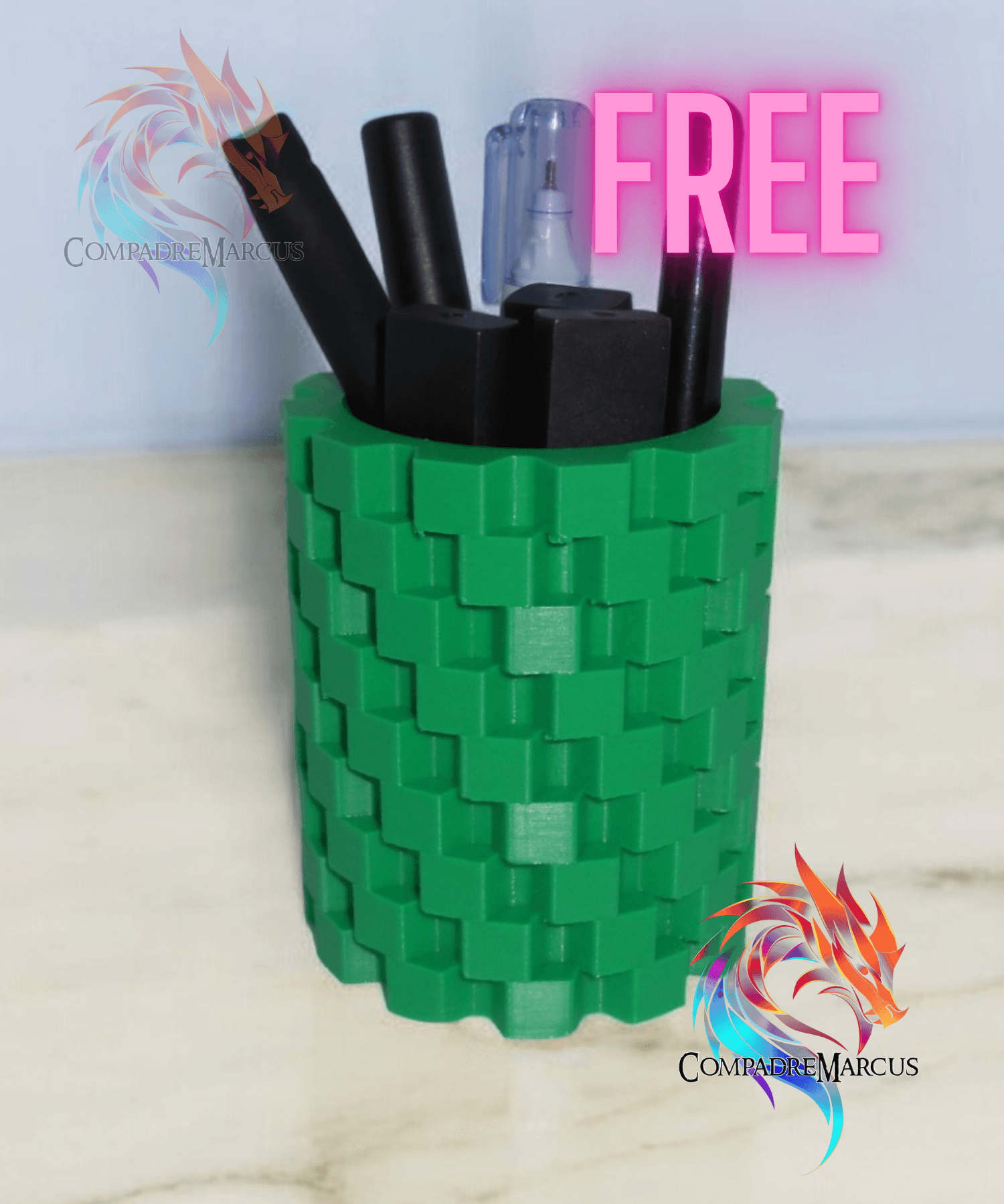 Braided Pen holder / Easy print 3d model