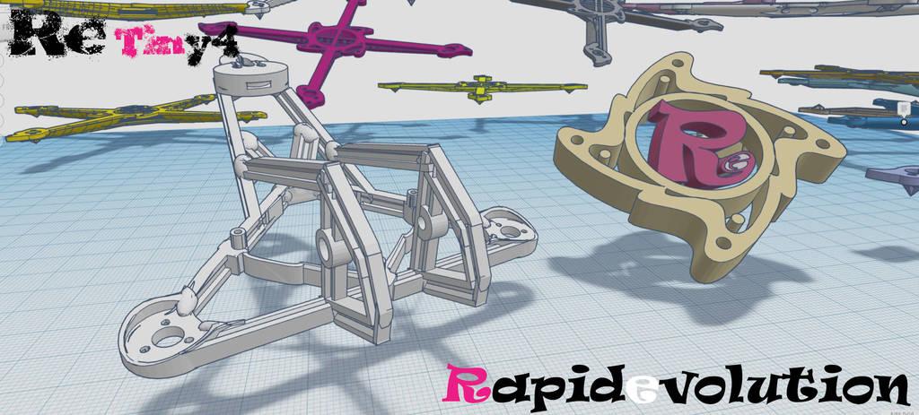 Re tinY4 - Rapidevolution - Printable 1S Micro Y4 Copter (40mm Prop) 3d model