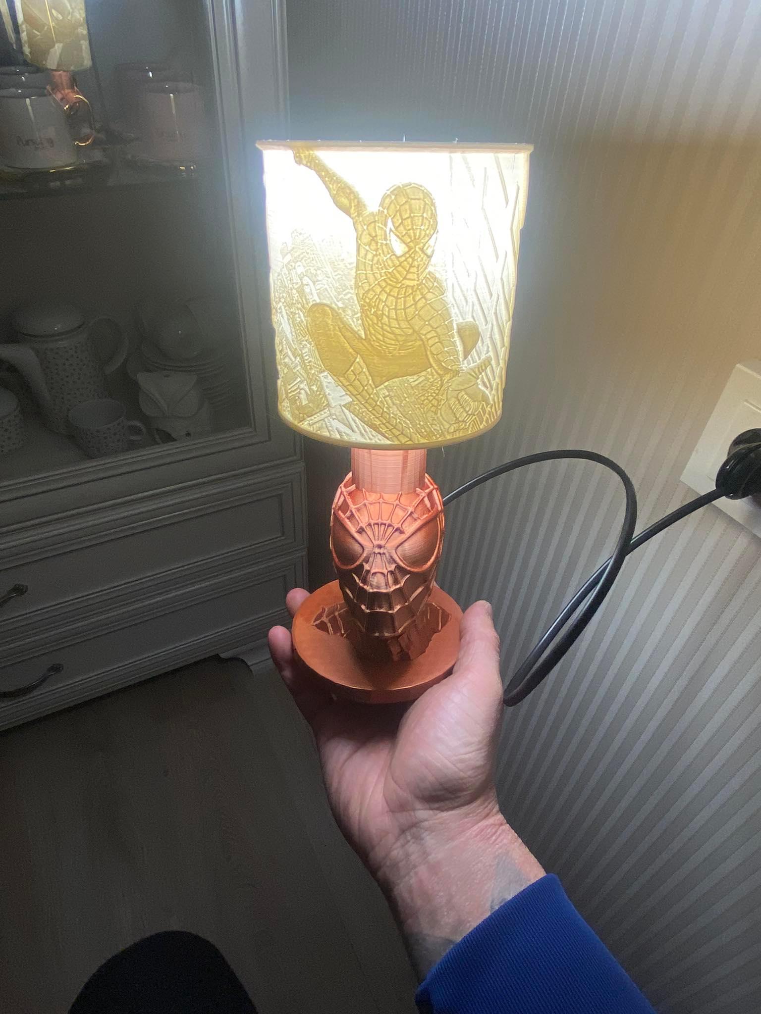 Spider-man themed lithophane lamp 3d model