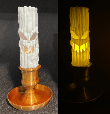 Creepy Candle Set of 5 with Candlestick / No Supports 3d model