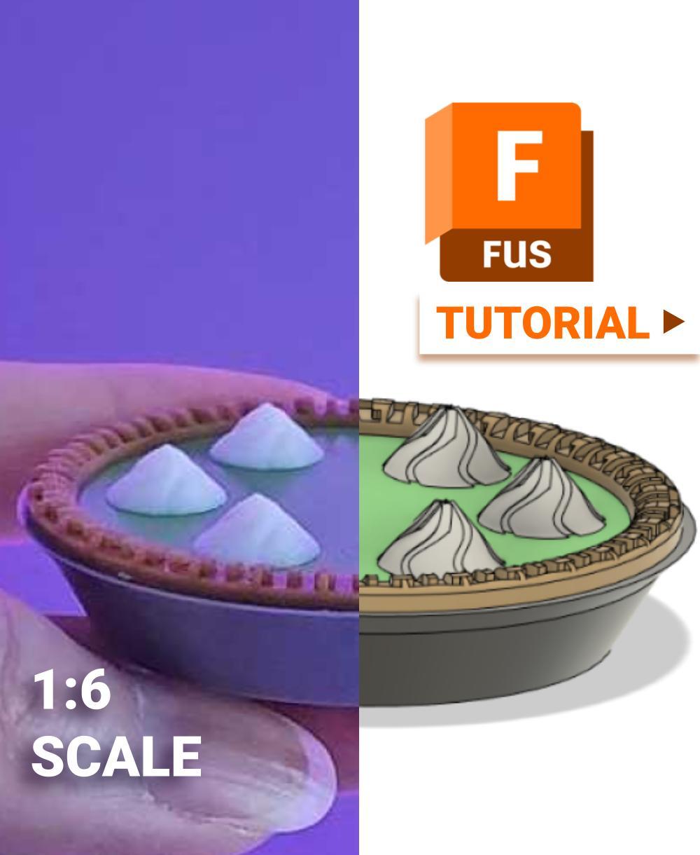1:6 scale miniature whole pie | As seen on YouTube (Autodesk Fusion tutorial) 3d model