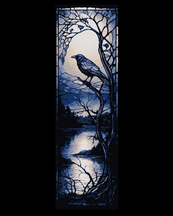 Stained Glass Depictions of the Lone Crow - Set of Bookmarks 3d model