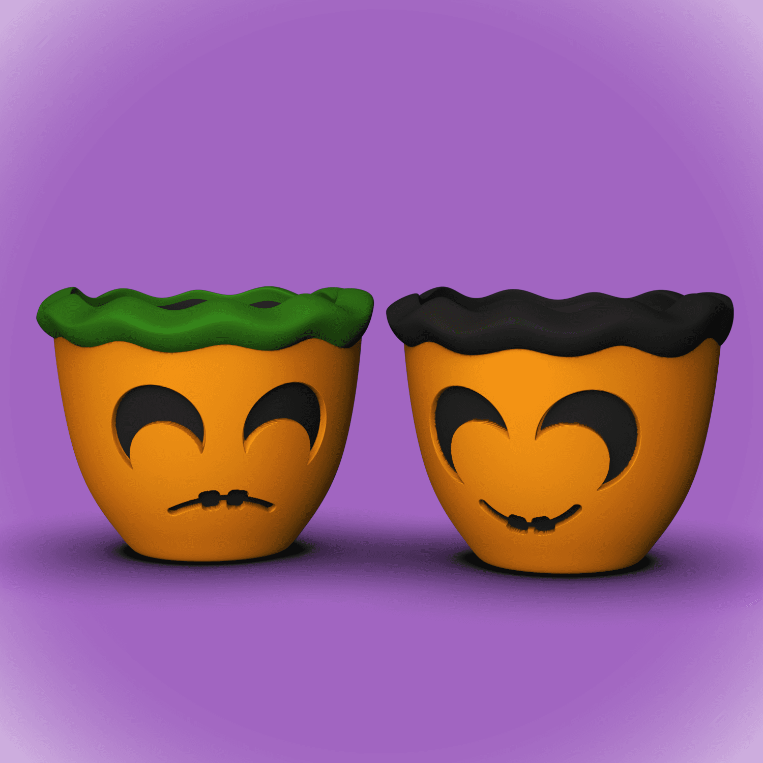 Comedy & Tragedy Pumpkin Pot +MMU 3d model