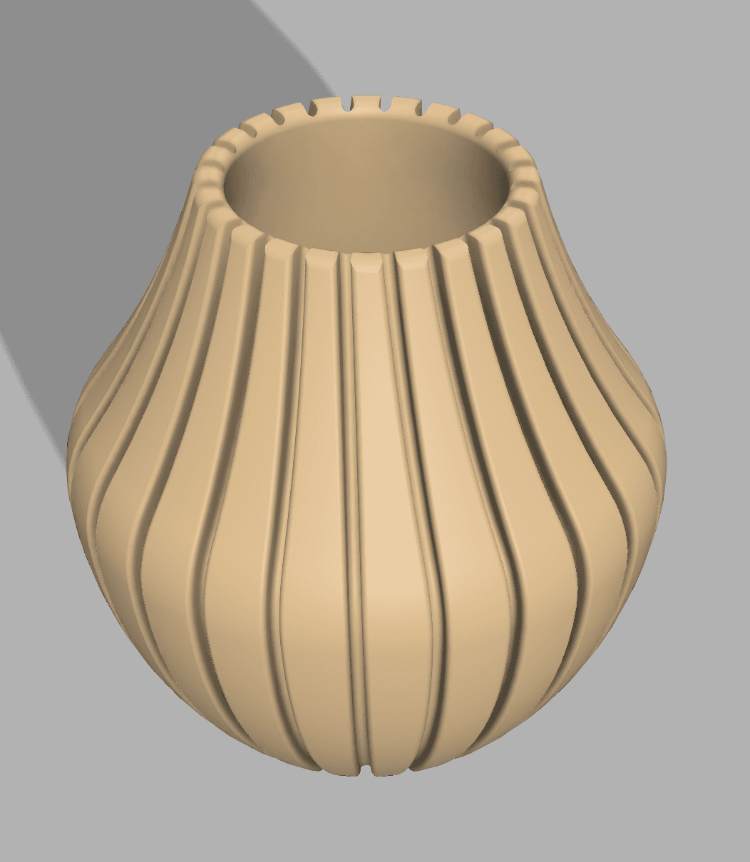 ribbed vase pot 3d model
