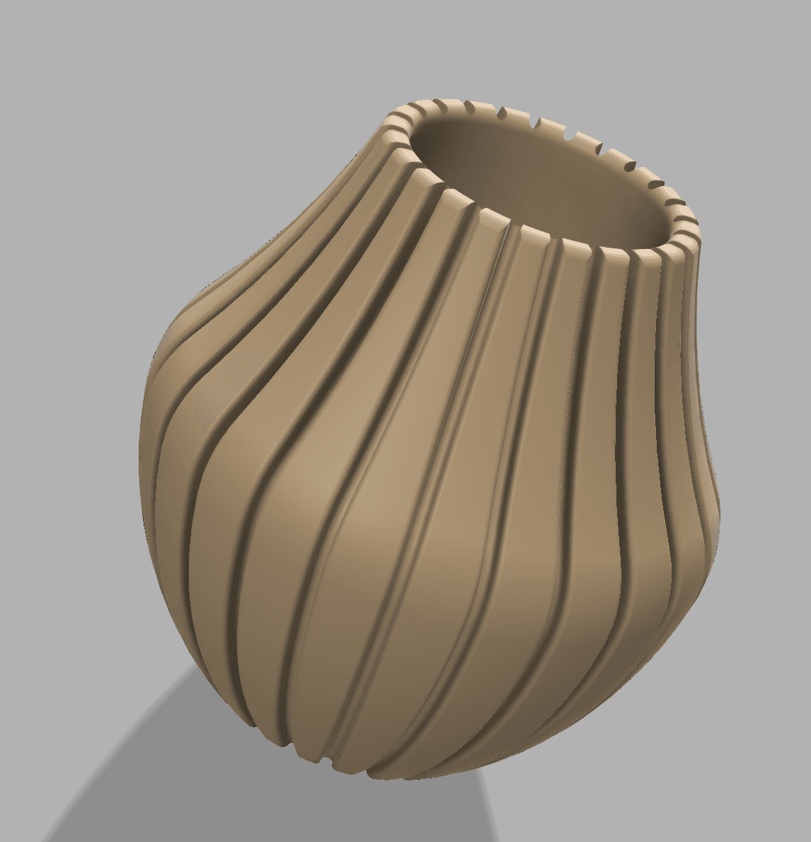 ribbed vase pot 3d model