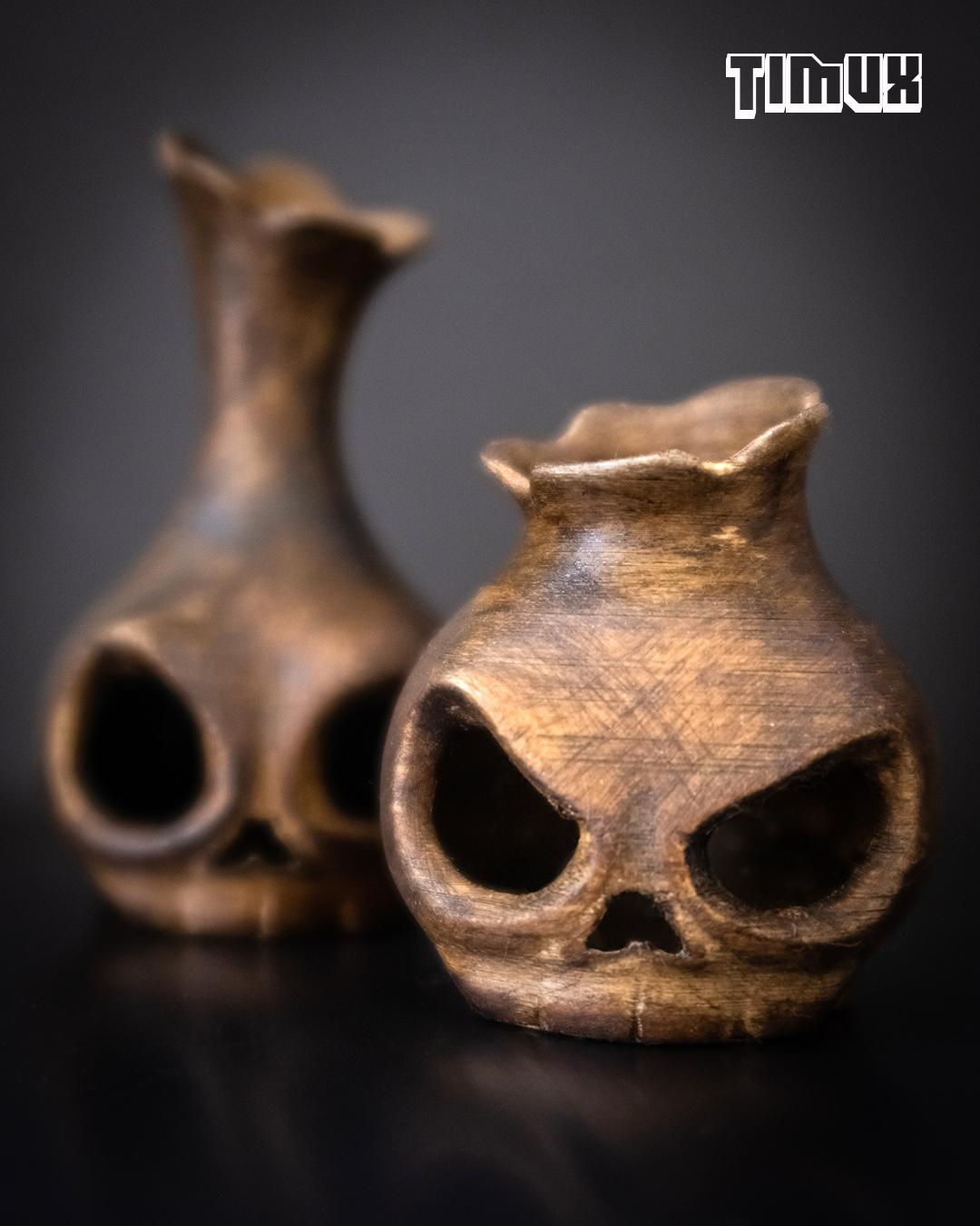 PACK OF 4 SKULL VASES 3d model