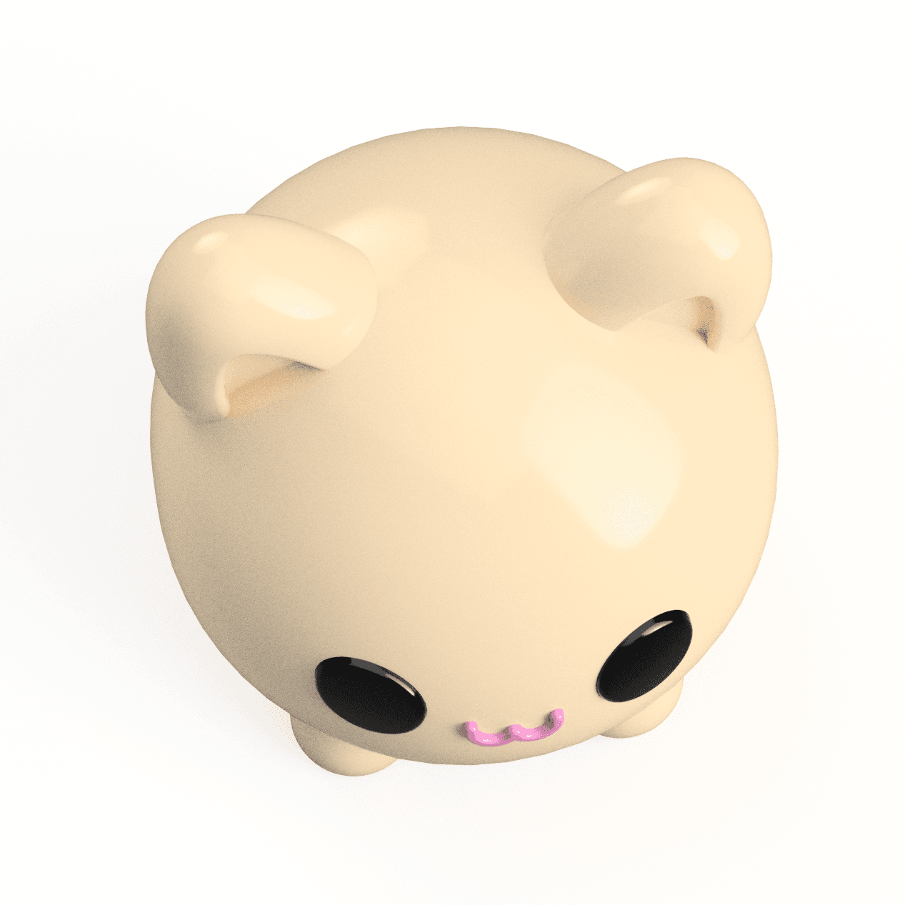 3D Printable Cute Kitty Nugget STL File - Perfect for Personal & Commercial Projects 3d model