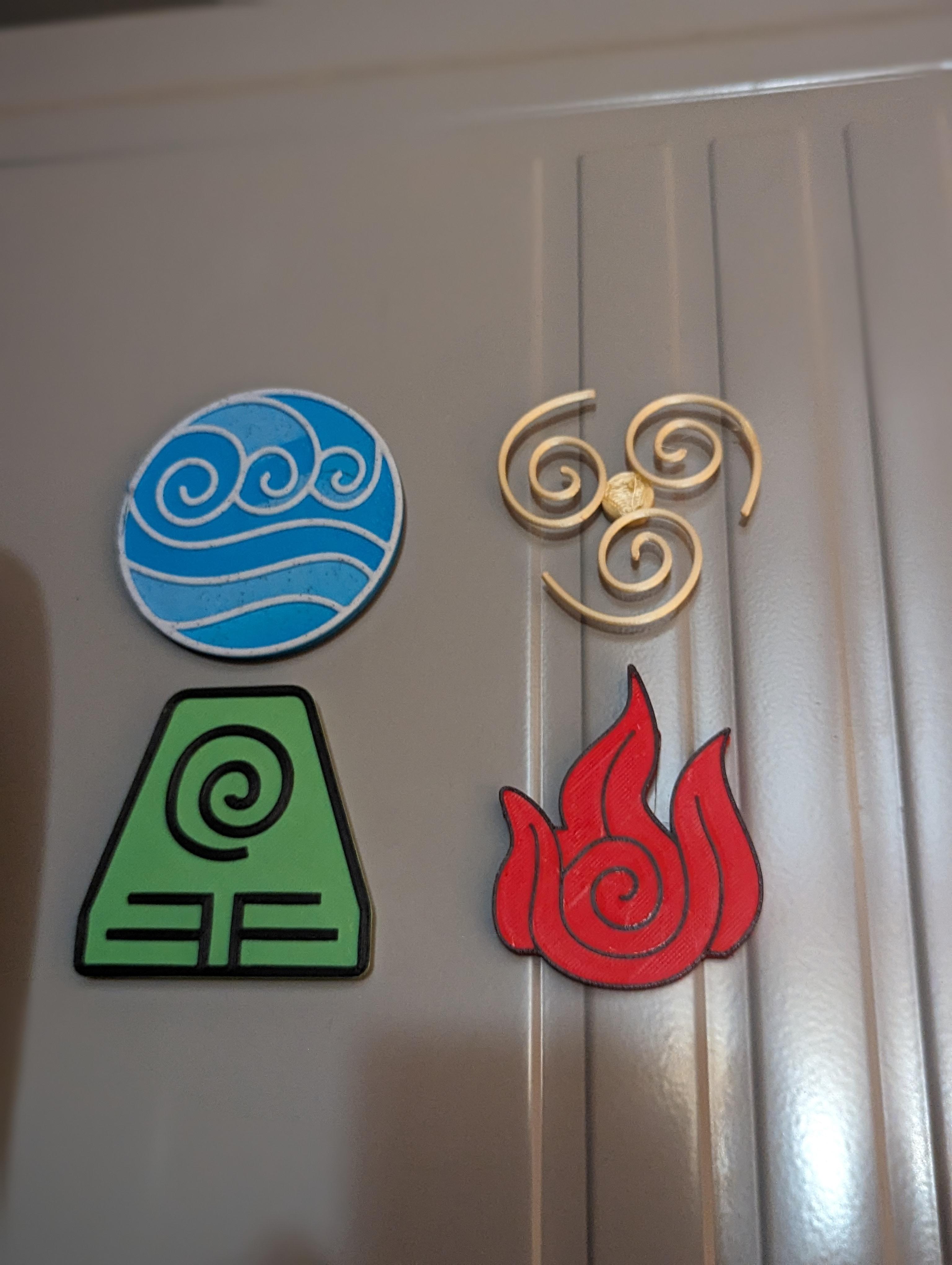 Elements Magnet - Water, Fire, Earth, Air 3d model
