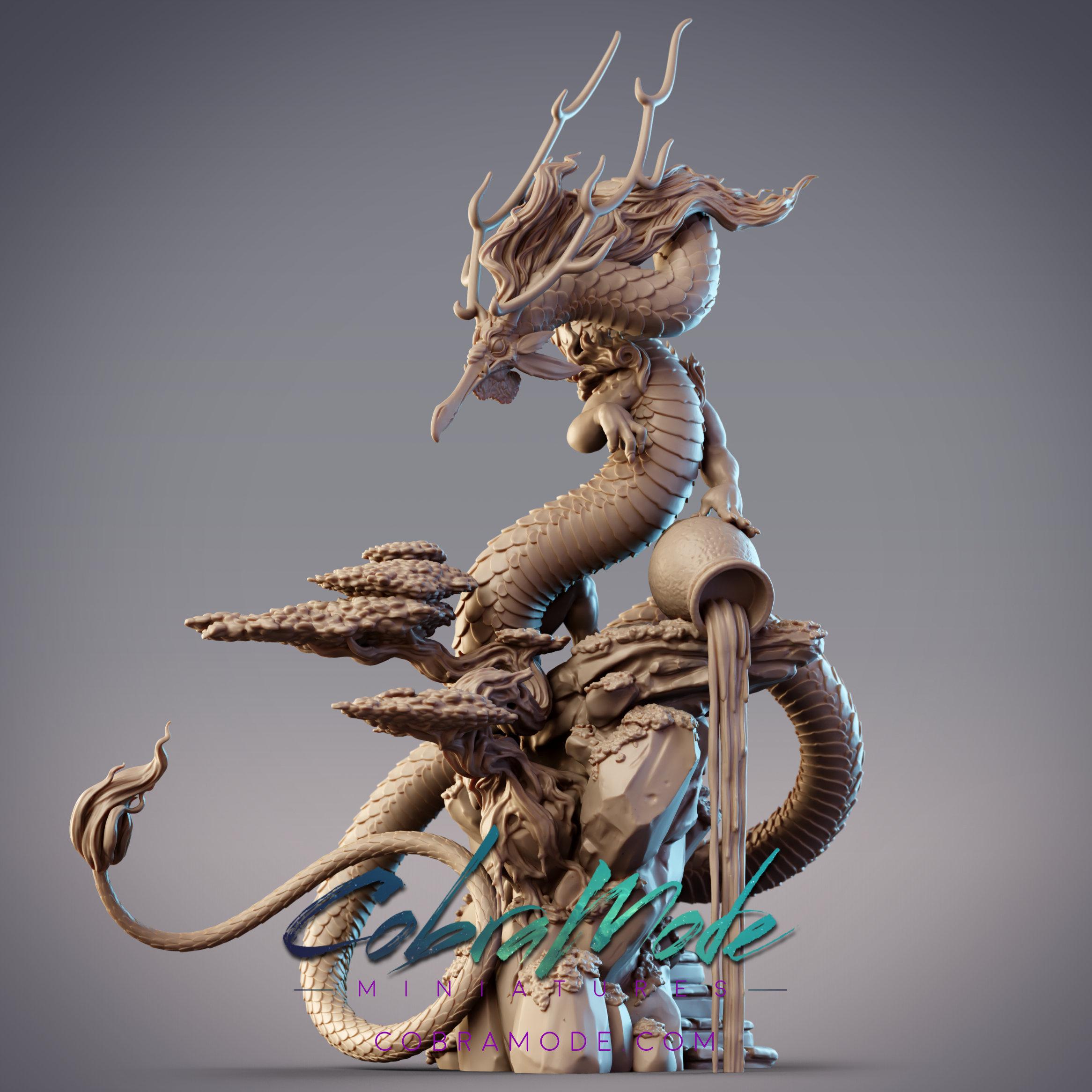 Shenlong - Dragon of Earth with Scenic Base (Pre-Supported) 3d model