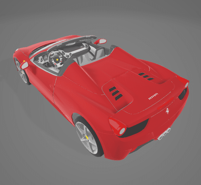 Fully assembled Ferrari 458 Spider Convertible 3d model