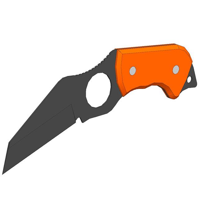 DIY Spyderco knife with fixed blade 3d model