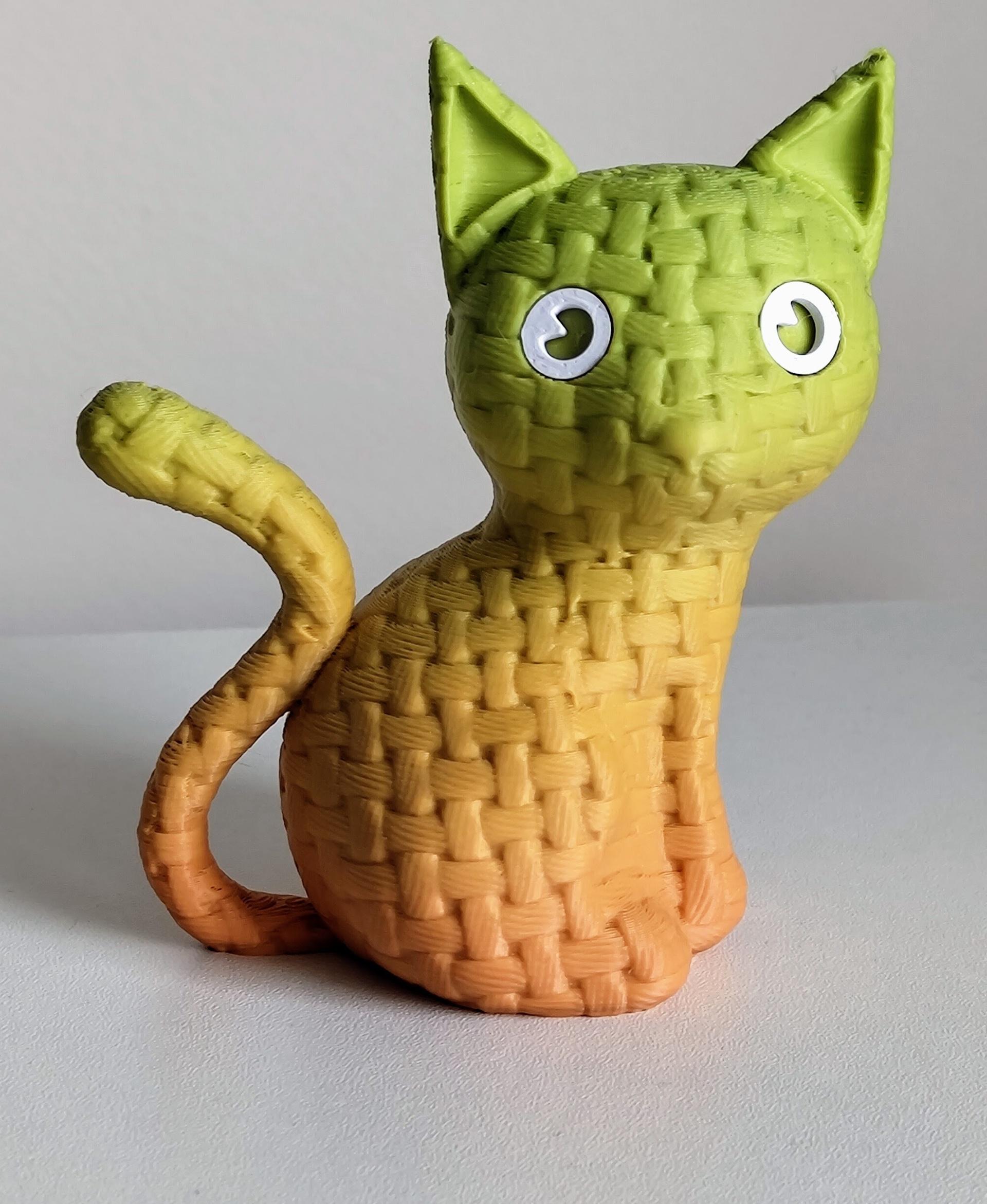 Knitted kitten with a Halloween hat 3d model