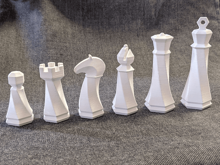 Hexagon Themed Chess Set - 3D-Printed - 3d model